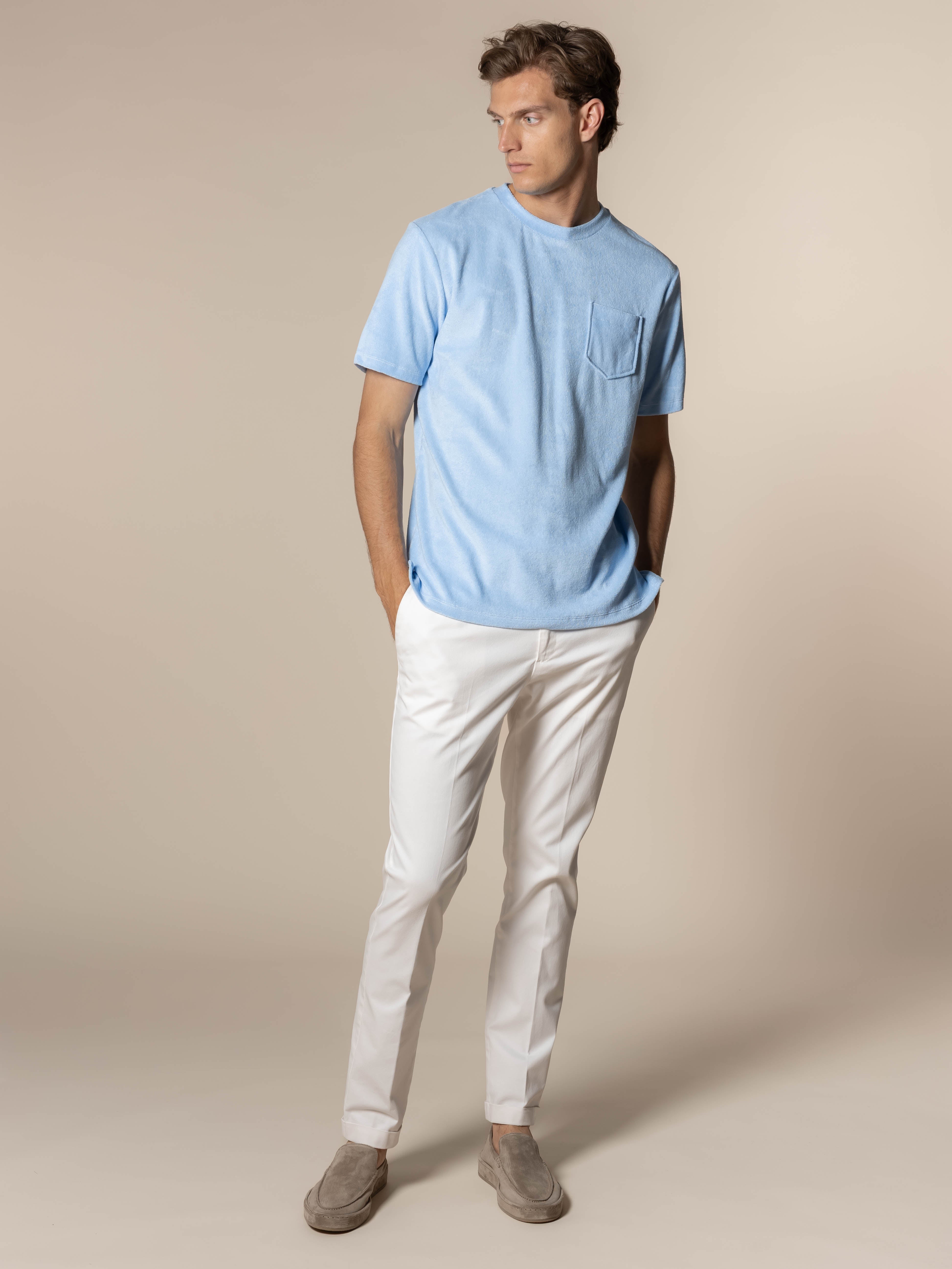 Light Blue Terry Towelling T-Shirt