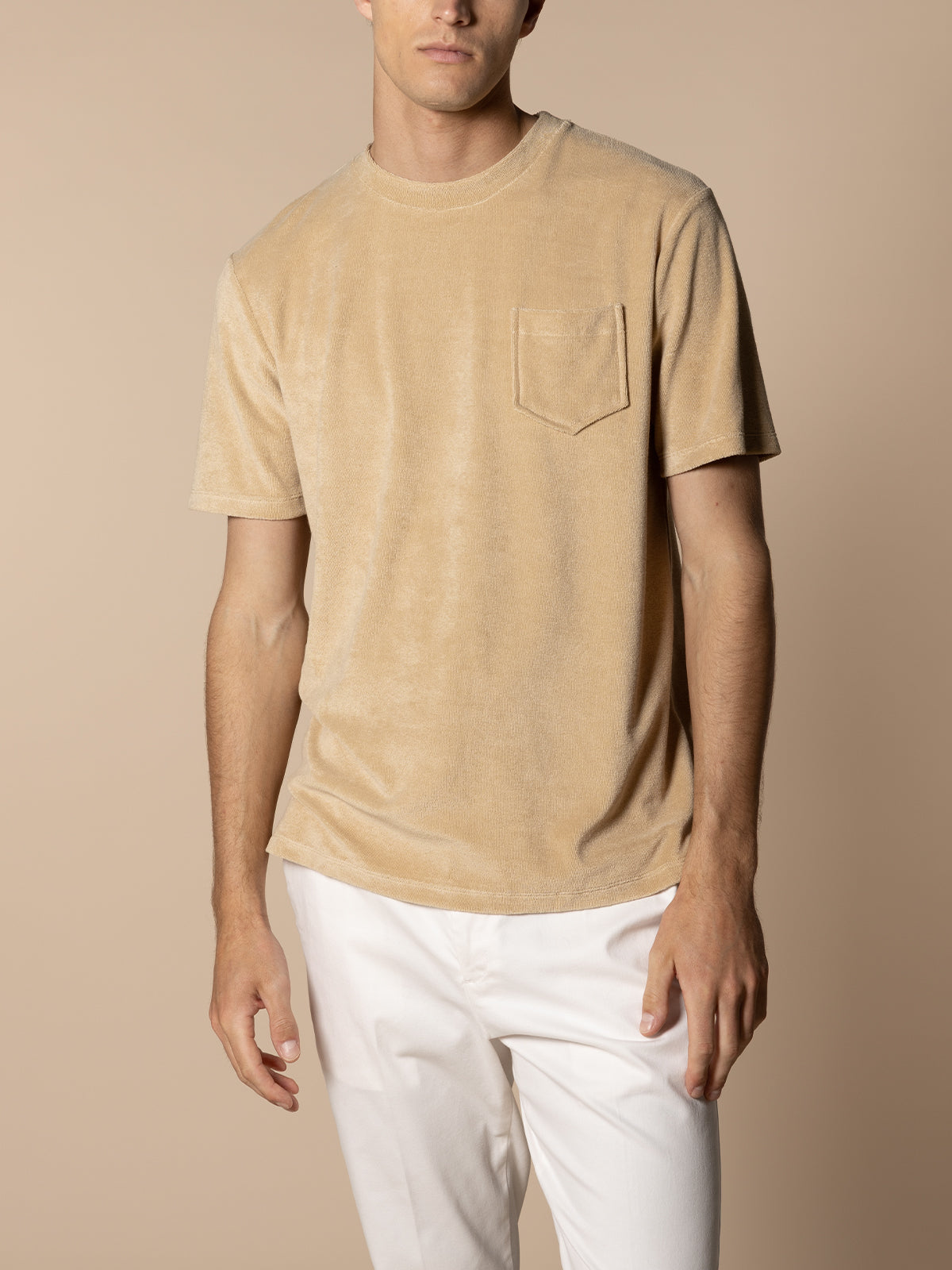 Beige Terry Towelling T-Shirt