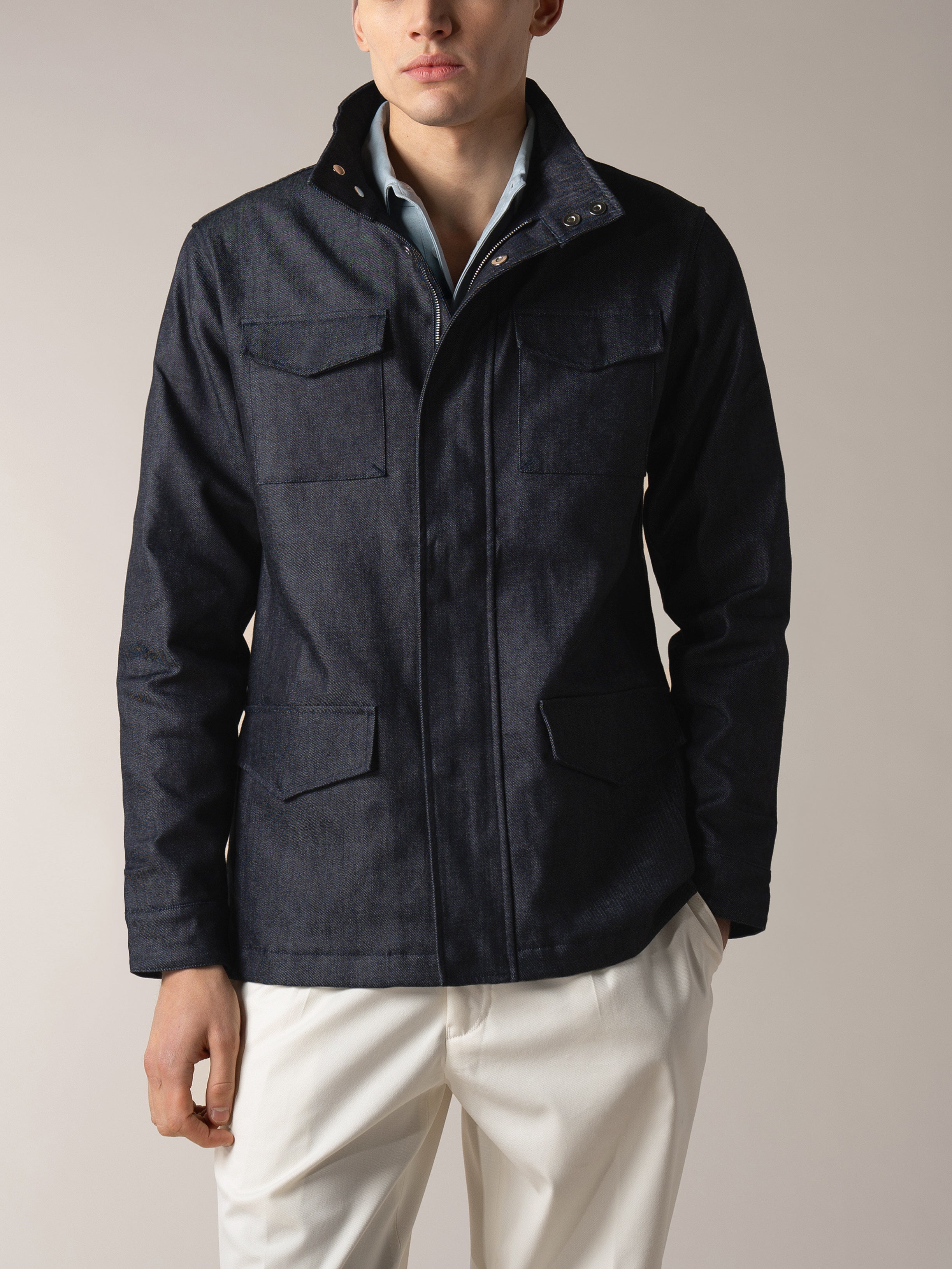Dark Blue Denim Magnetic Field Jacket