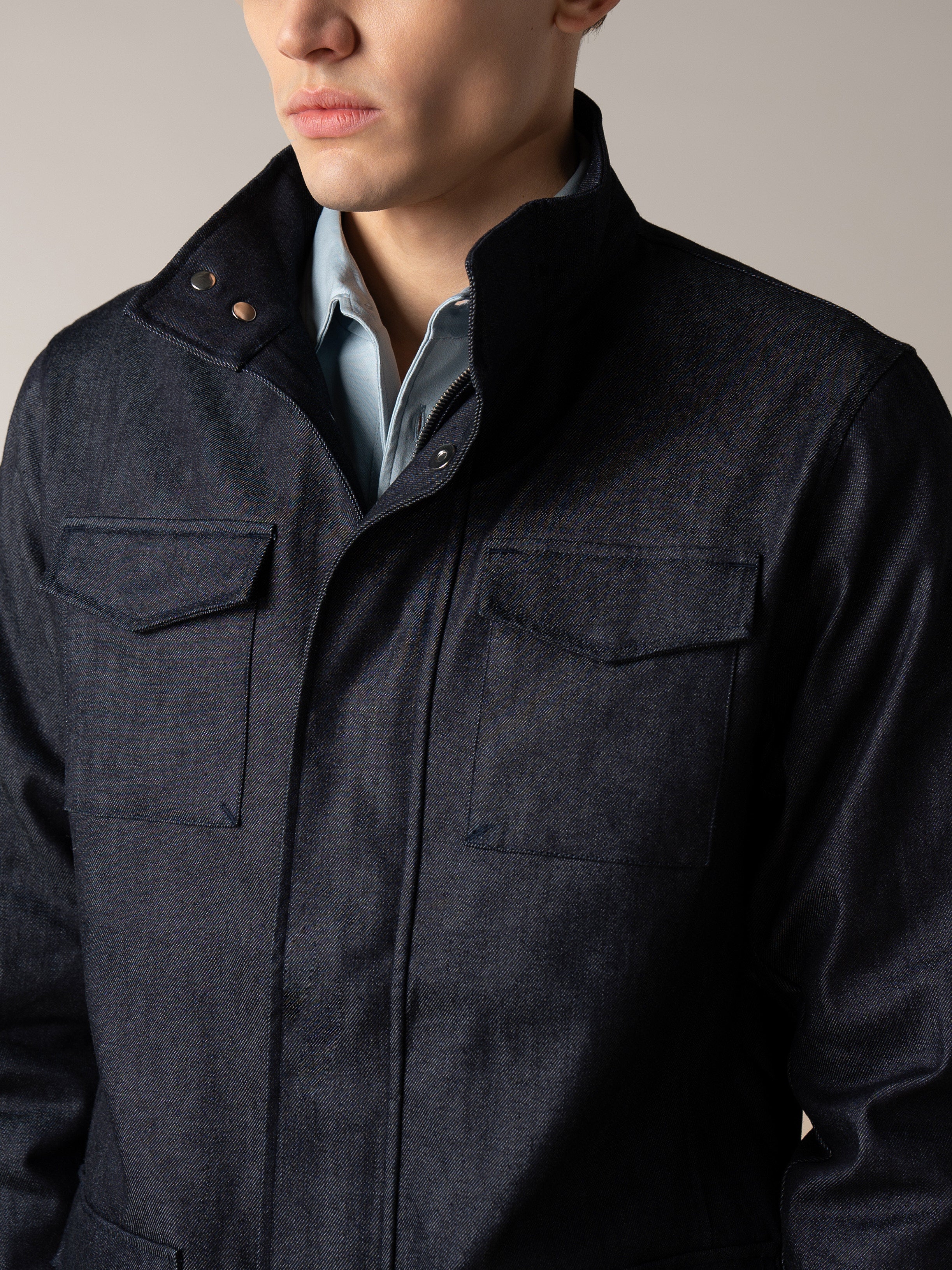 Dark Blue Denim Magnetic Field Jacket