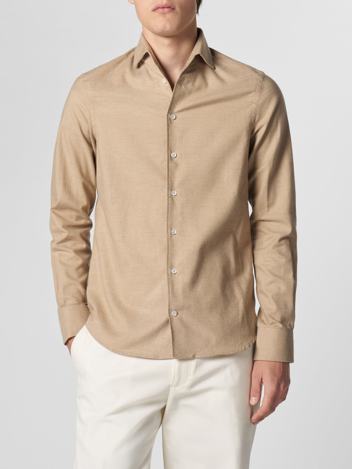 Beige Flannel Shirt