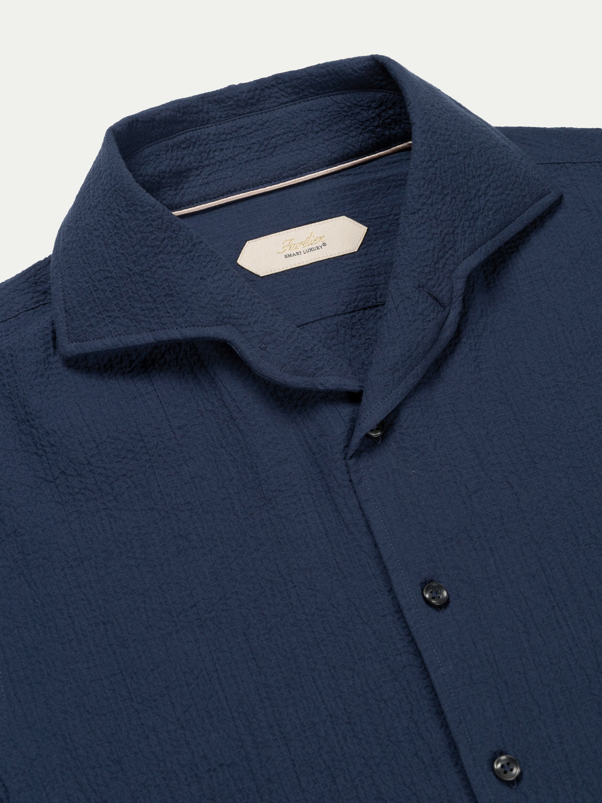 Navy Seersucker Shirt
