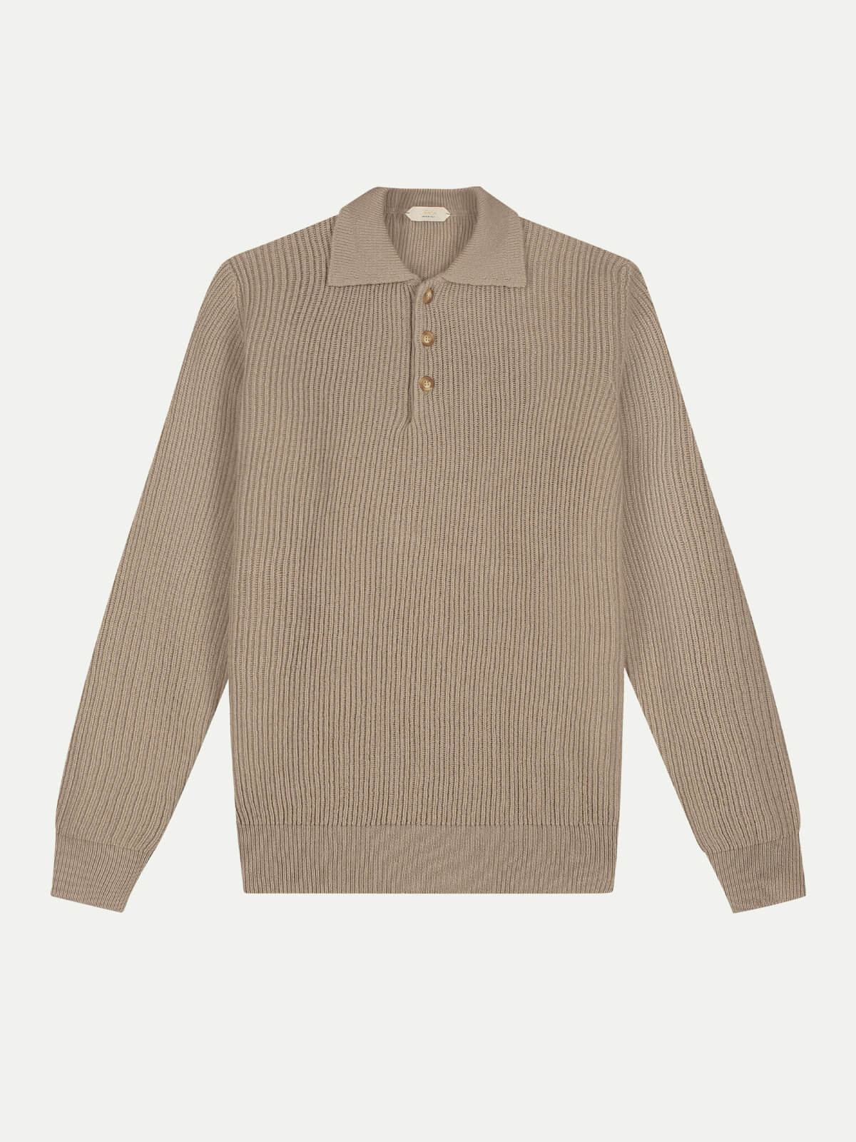 Polo Ribbed Taupe Cashmere Blend