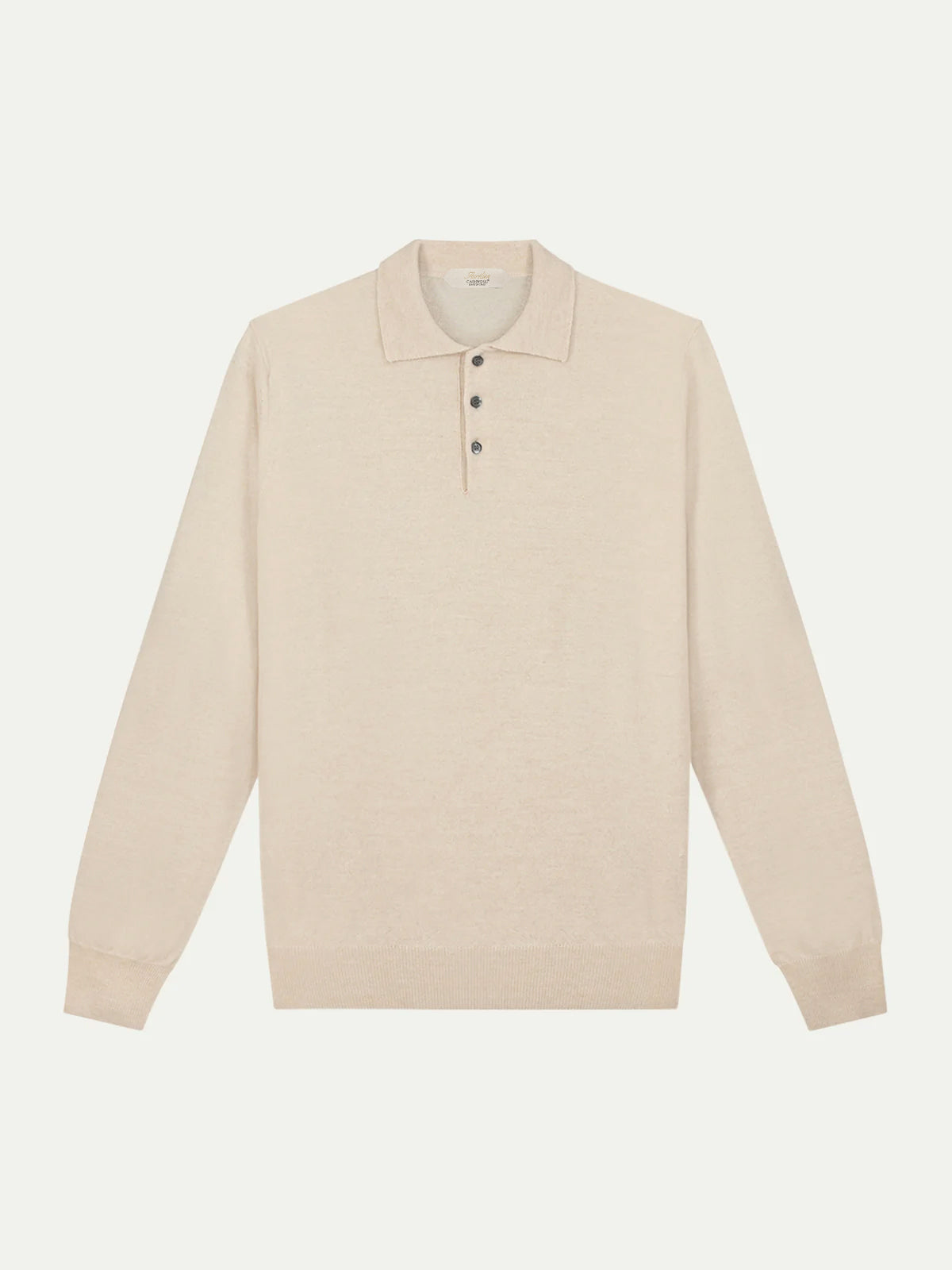 Aurélien | Cashwool Polo Shirt Light Beige