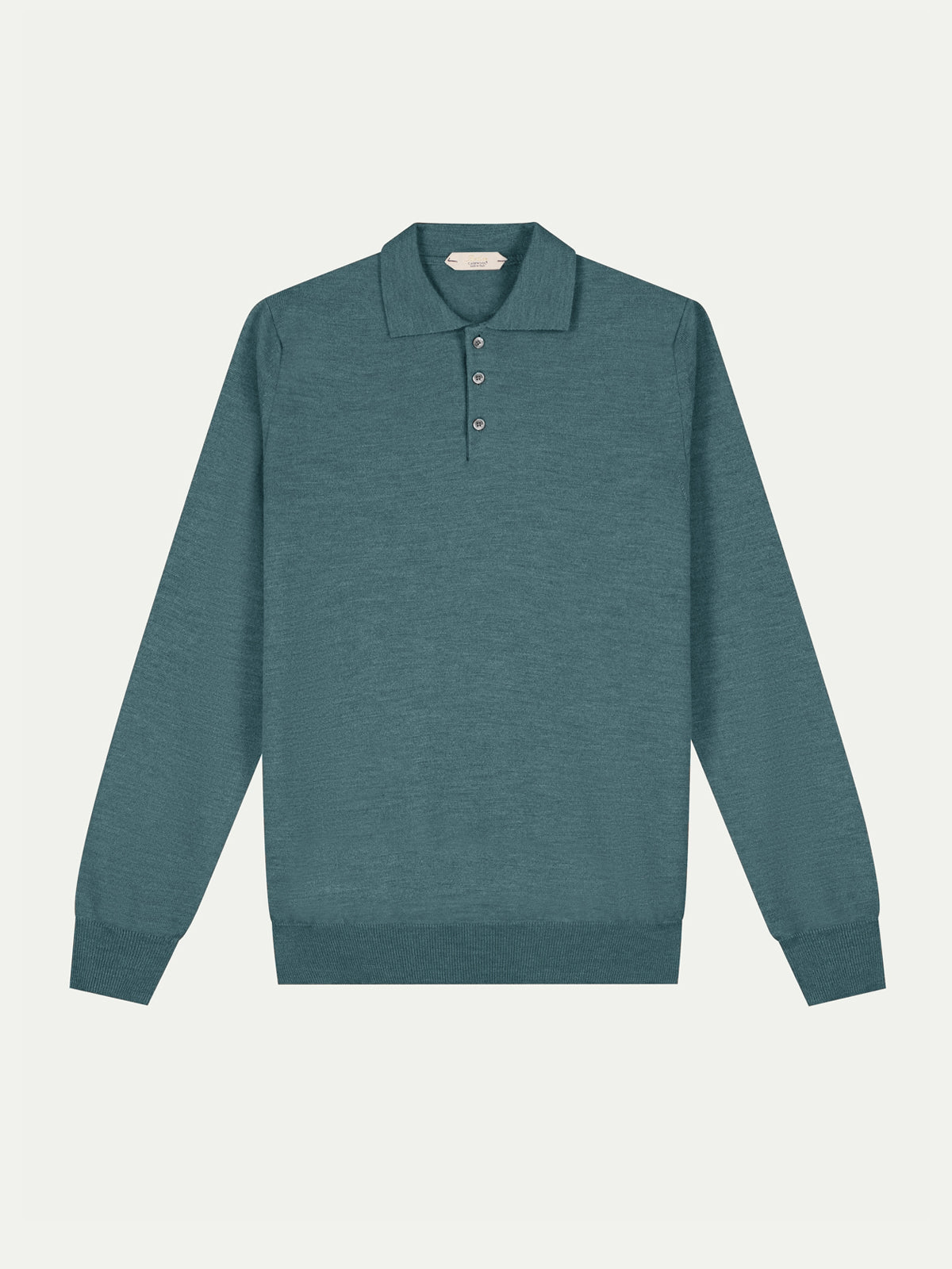 Extrafine Merino Polo Dark Aquamarine