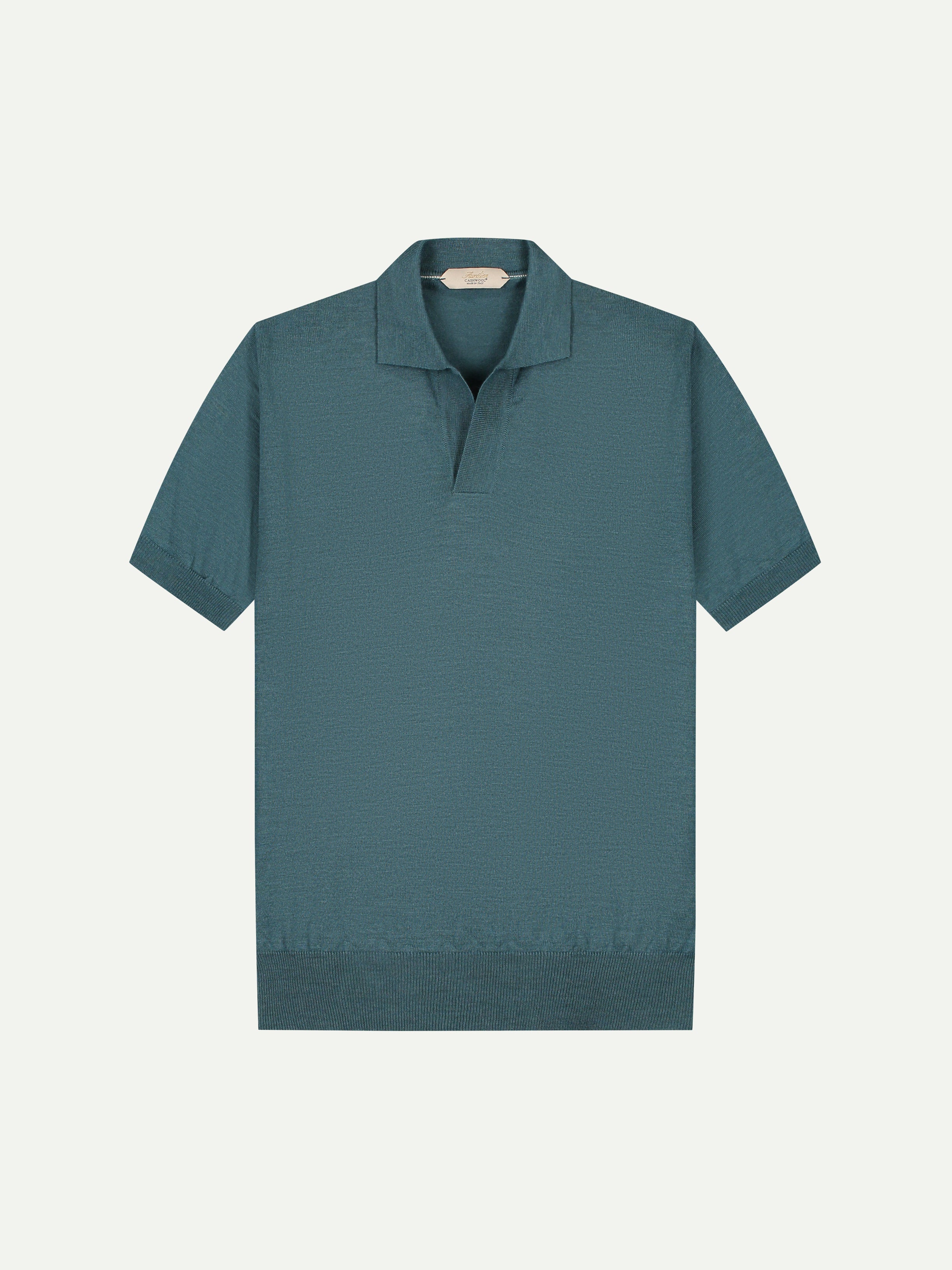 Shortsleeve Buttonless Polo Dark Aquamarine