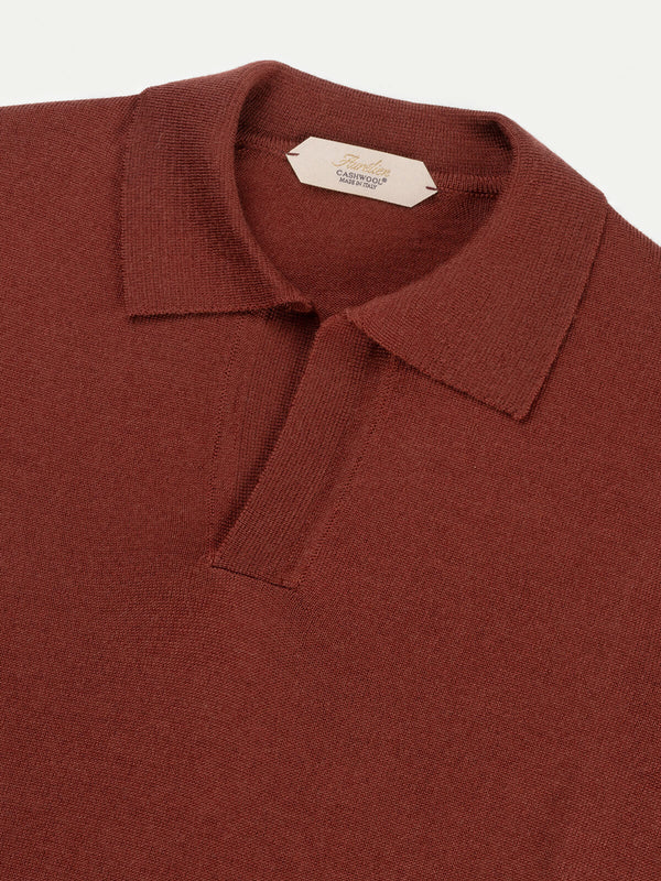 Shortsleeve Buttonless Polo Maroon
