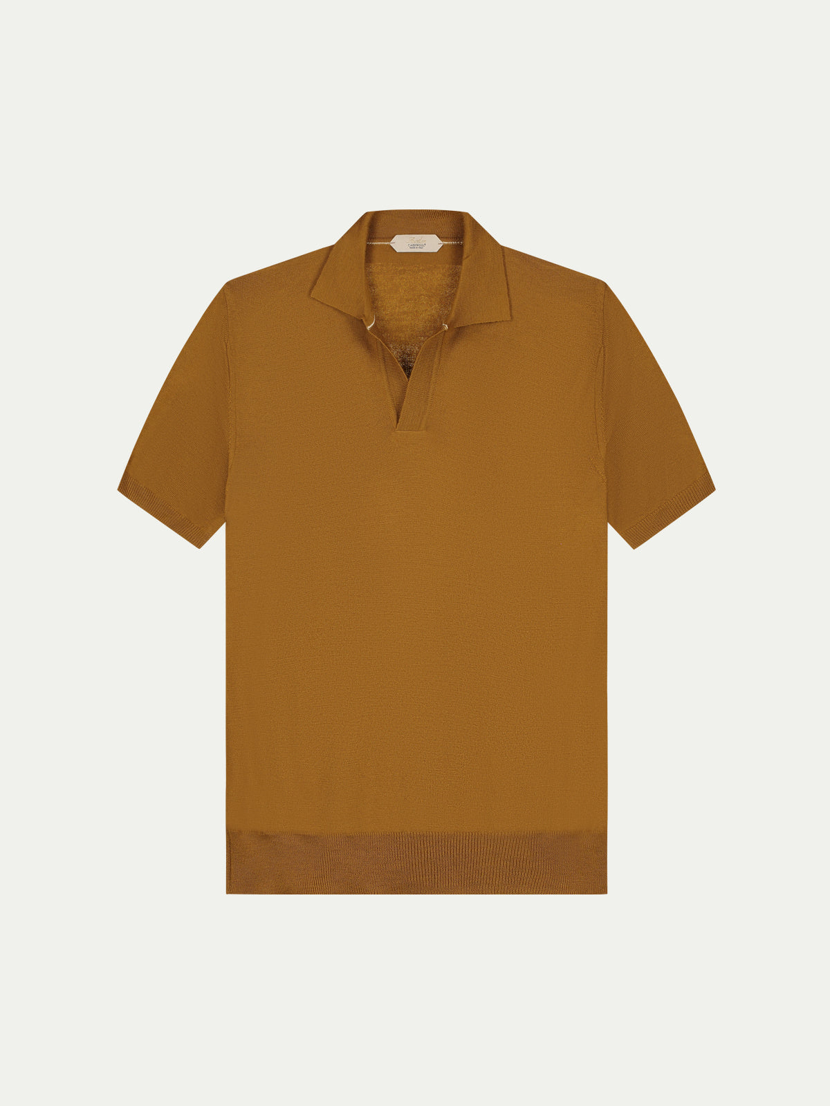 Shortsleeve Buttonless Polo Saffron