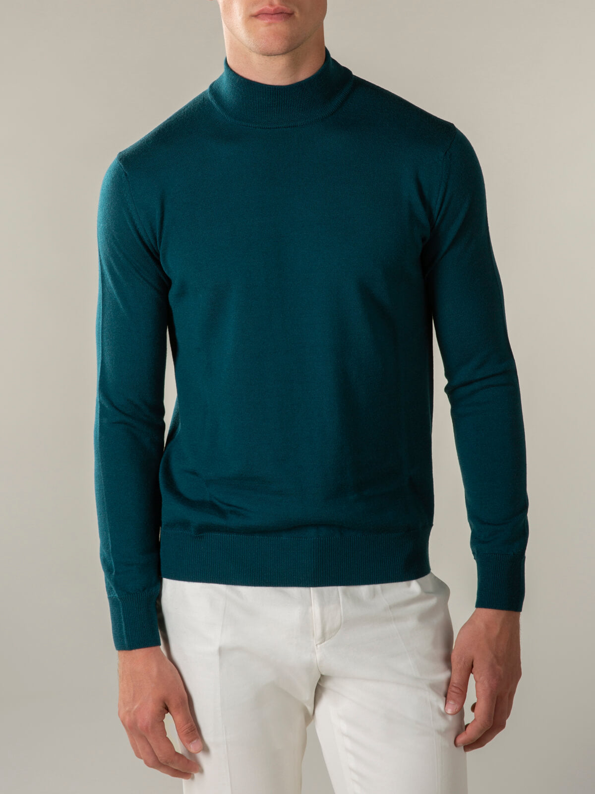 Extrafine Merino Mockneck Dark Green