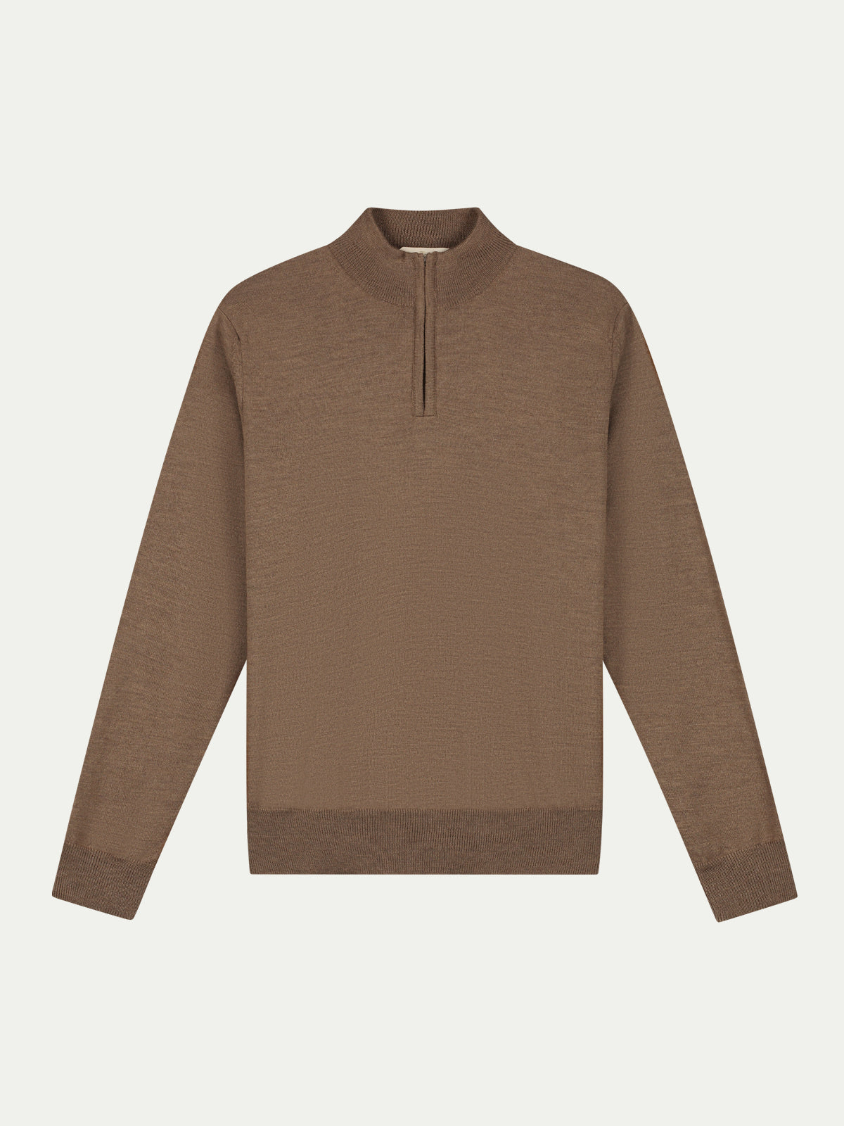 Extrafine Merino Zipper Sweater Golden Brown