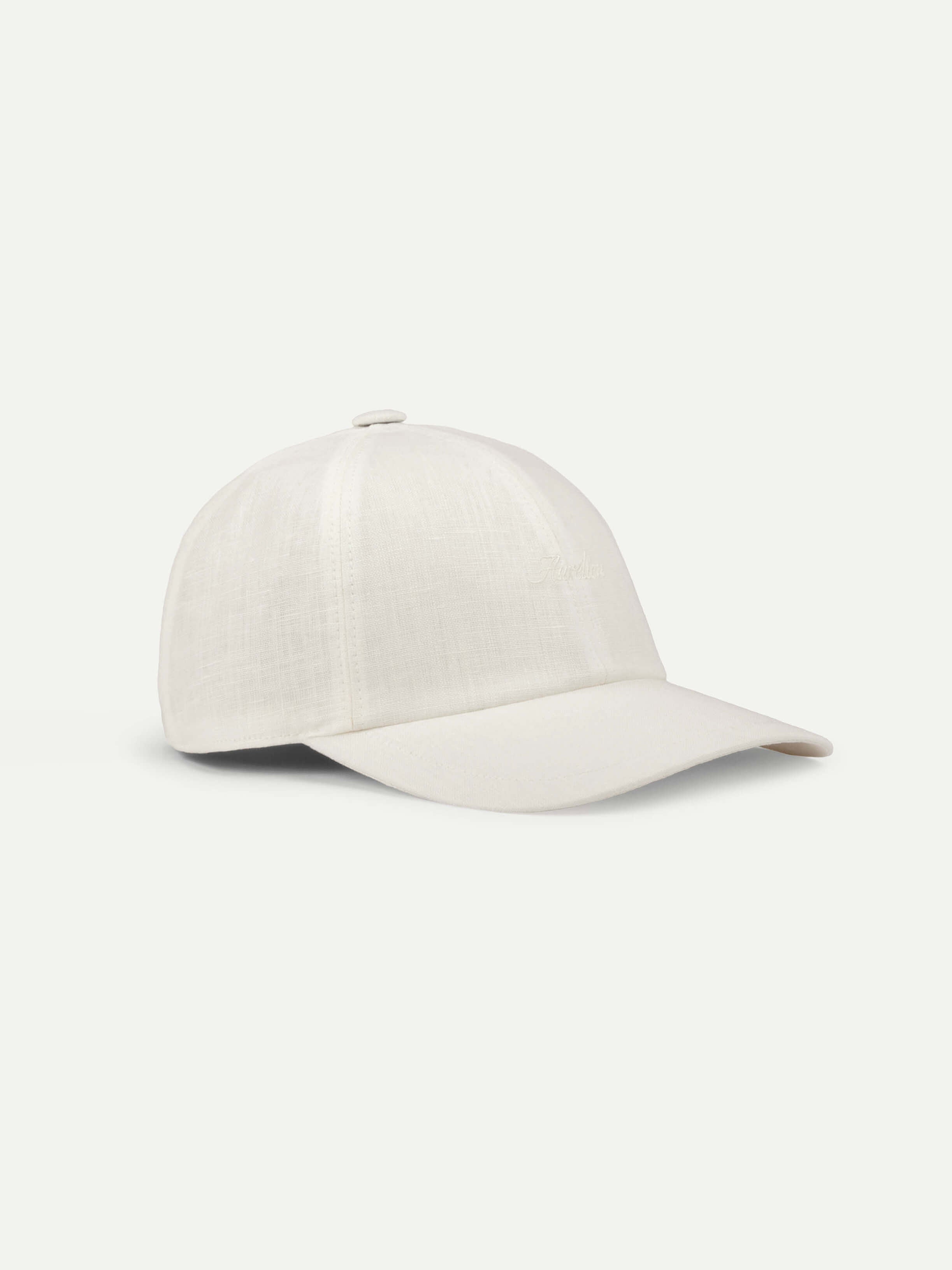 Ecru Linen Baseball Cap