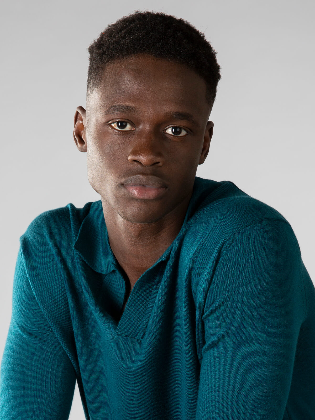 Extrafine Merino Buttonless Polo Dark Green