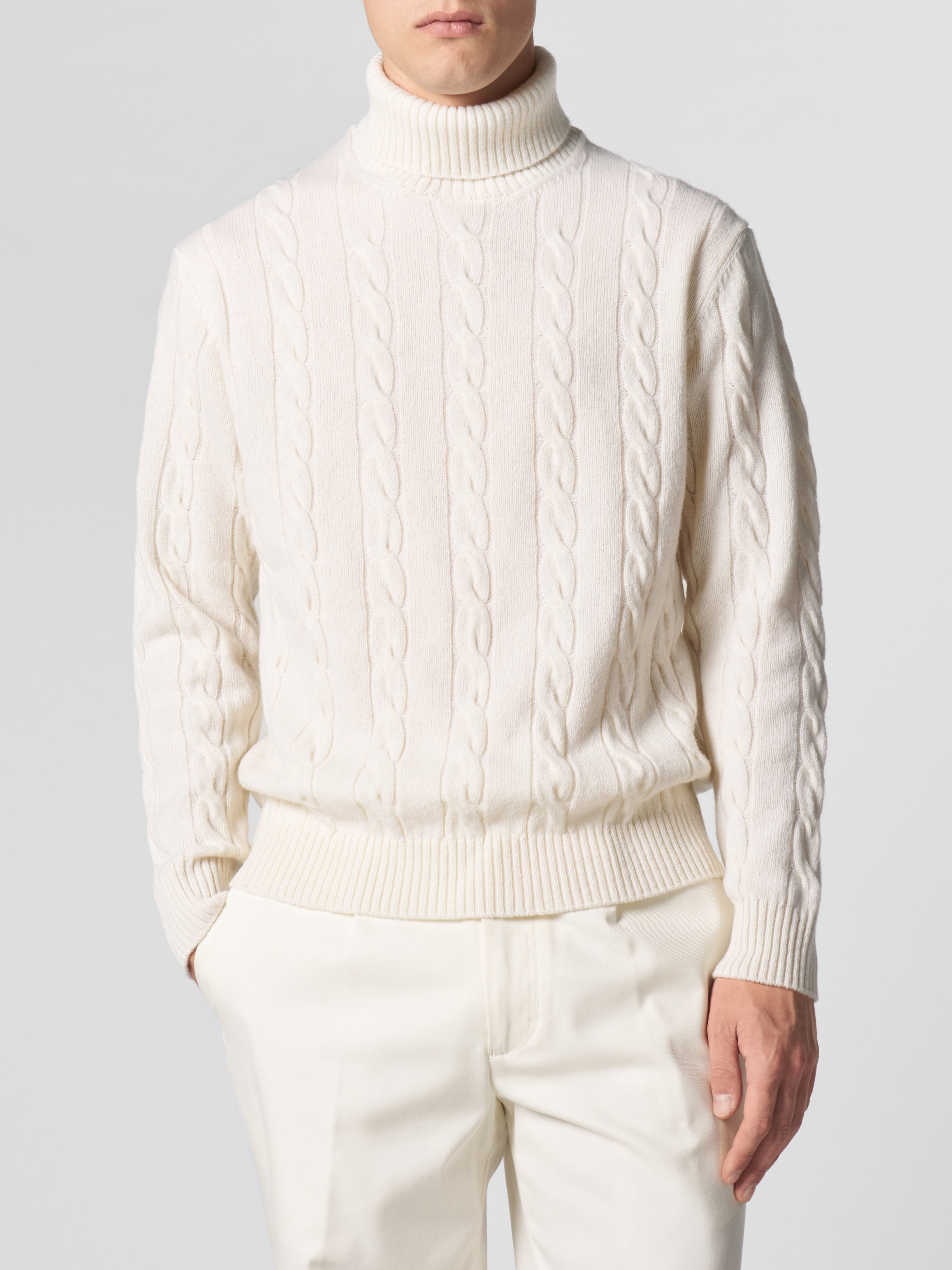 Dolcevita Cable Knit Sweater Ivory
