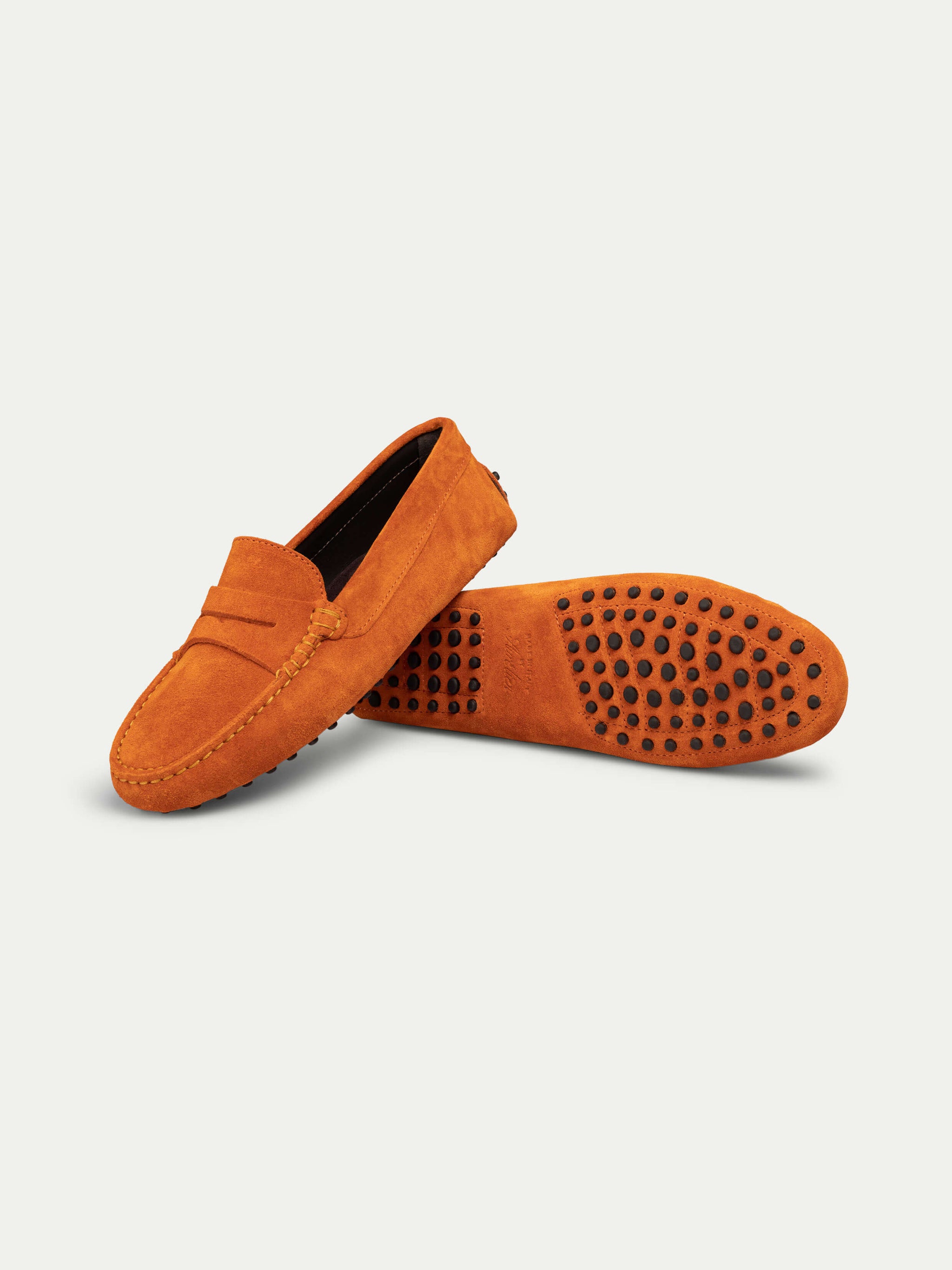 Orange Suede Penny Driving Shoes | Aurlien Orange Suede Penny Driving Shoes | Aurlien