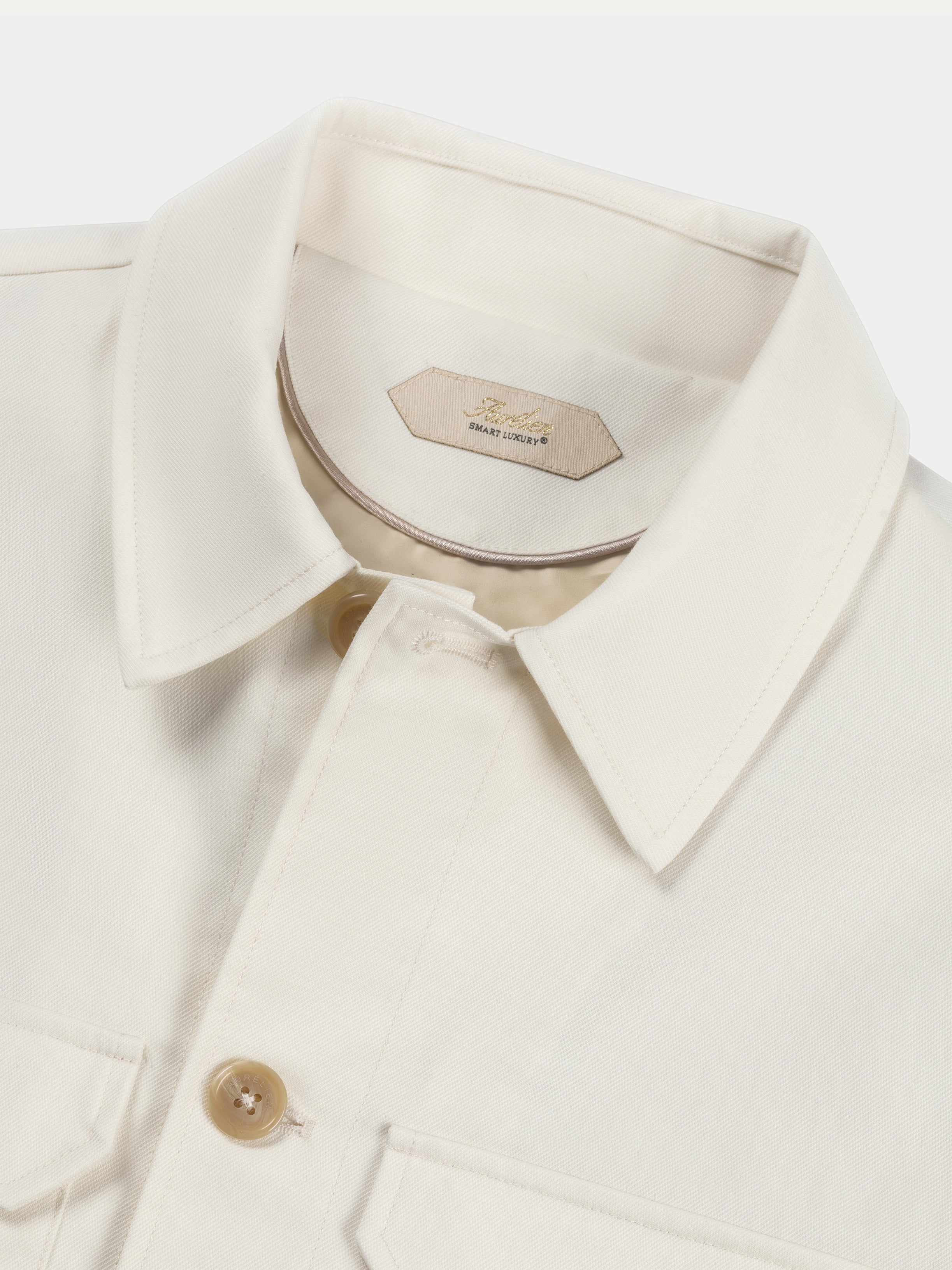 Ivory Cotton Wool Button Jacket