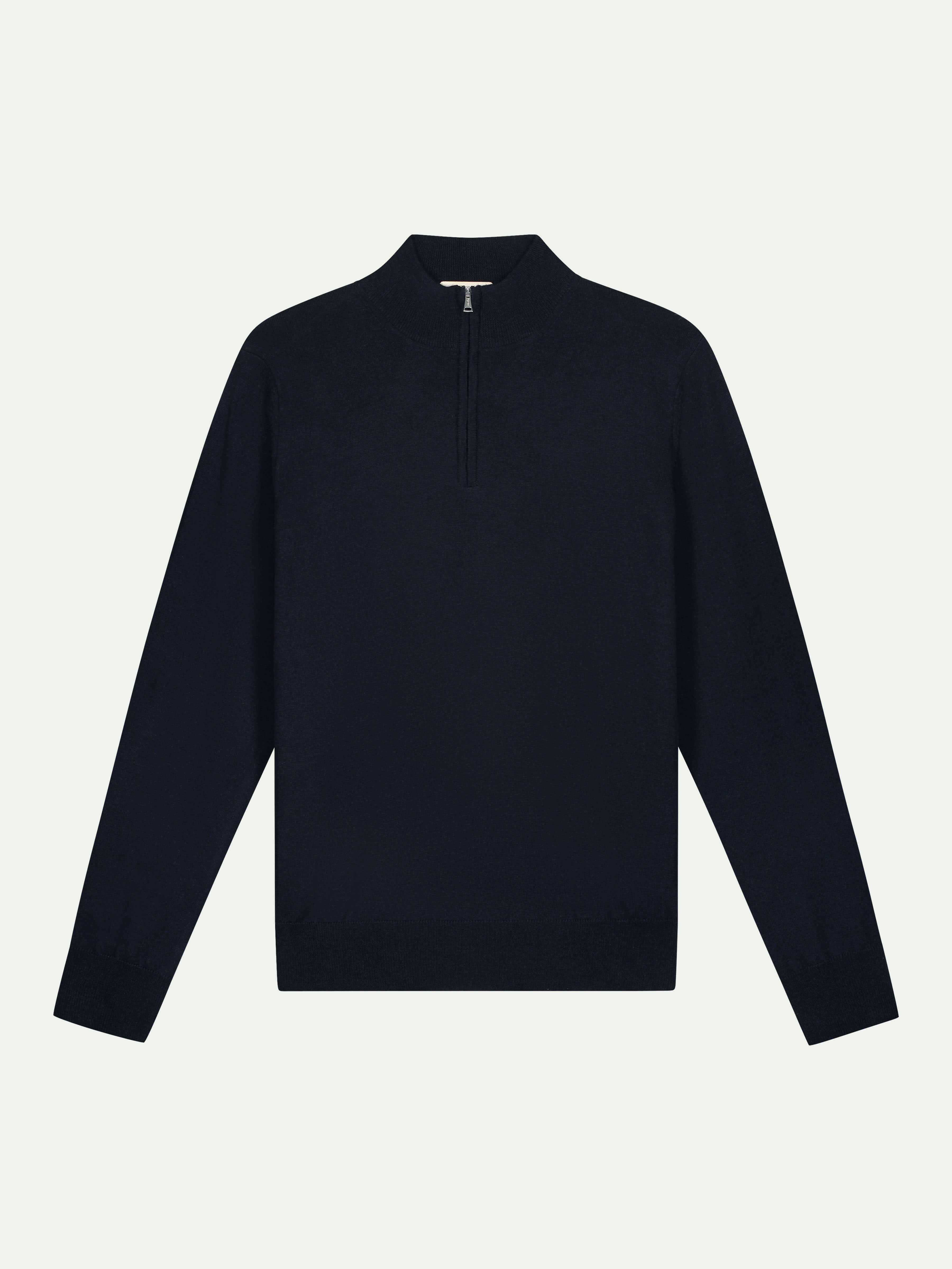 Dark Navy Merino Half Zip Sweater