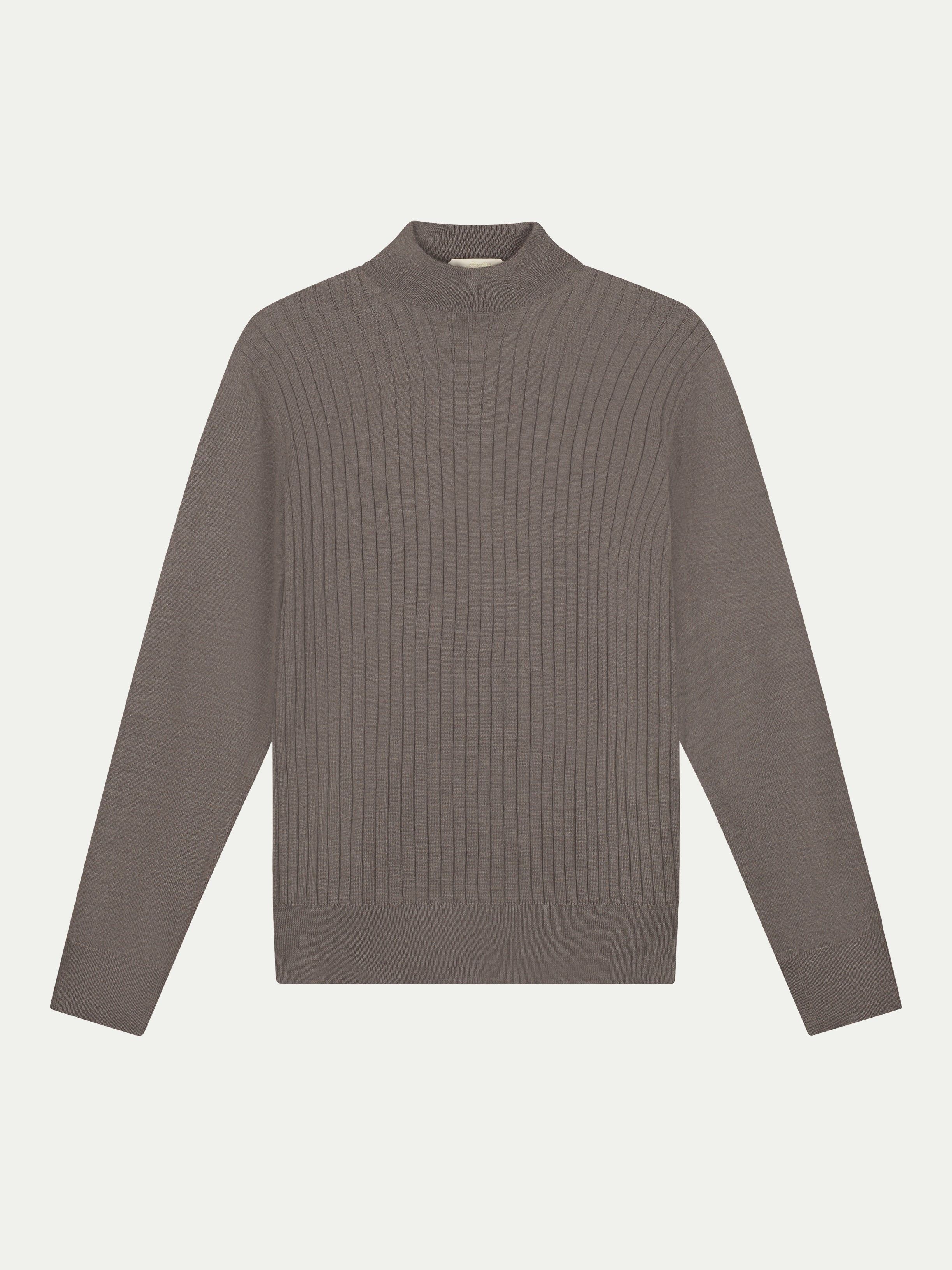 Extrafine Merino Ribbed Mockneck Ash Grey