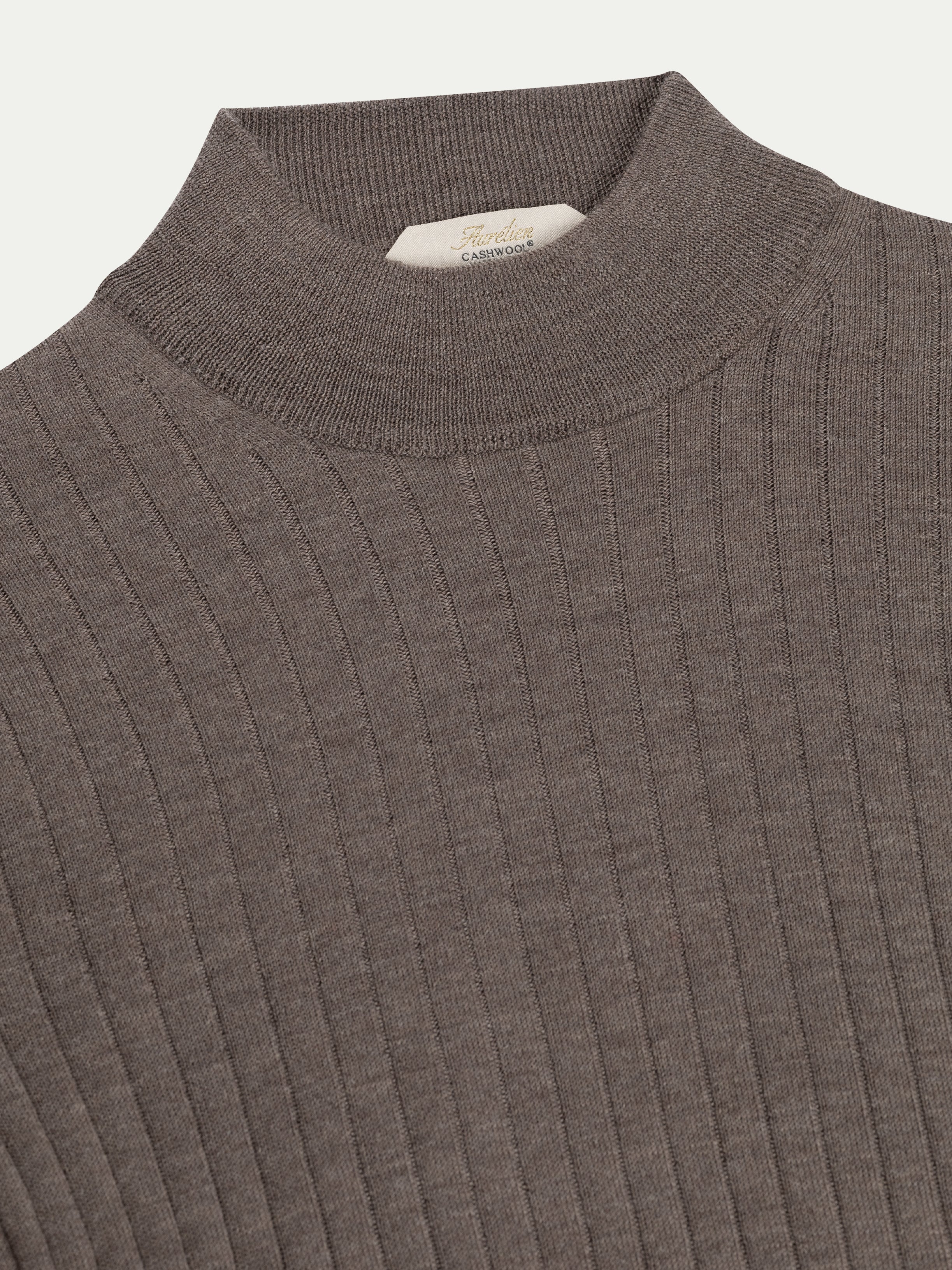 Extrafine Merino Ribbed Mockneck Ash Grey