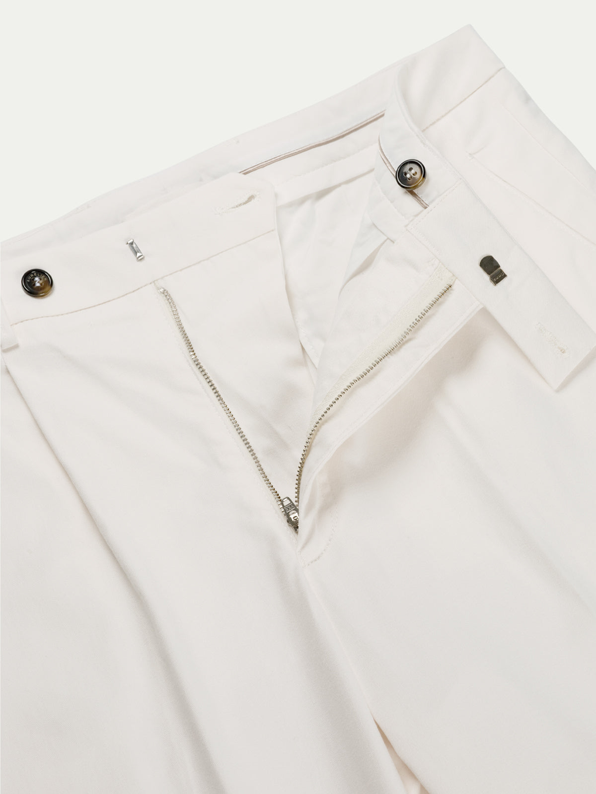 Ivory Pleated Metropolitan Trousers