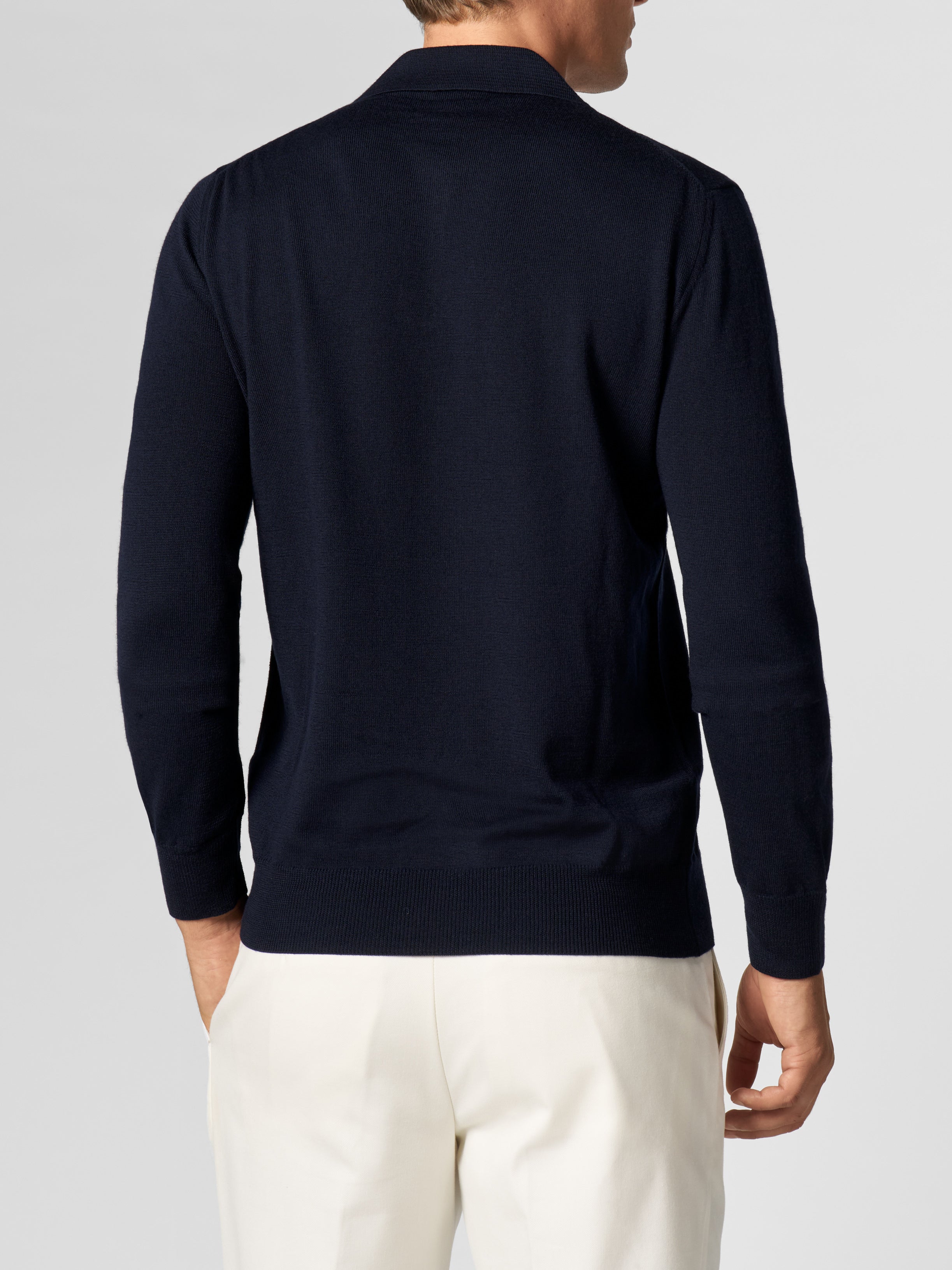 Extrafine Merino Polo Navy