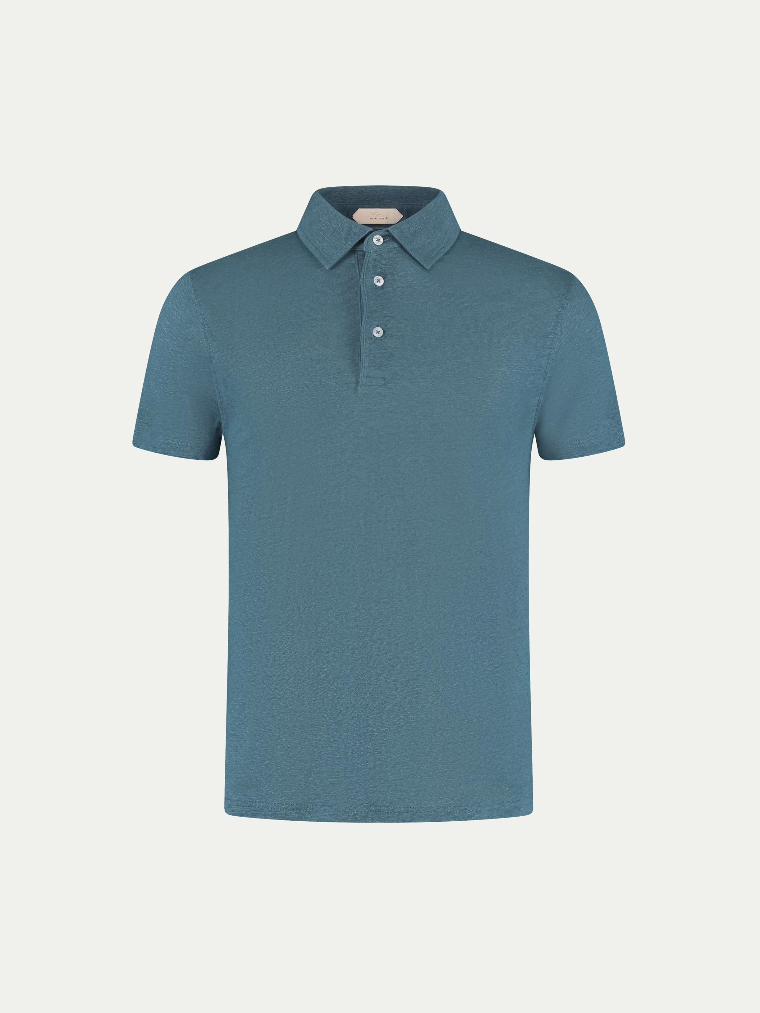 Sea Green Linen Polo Shirt