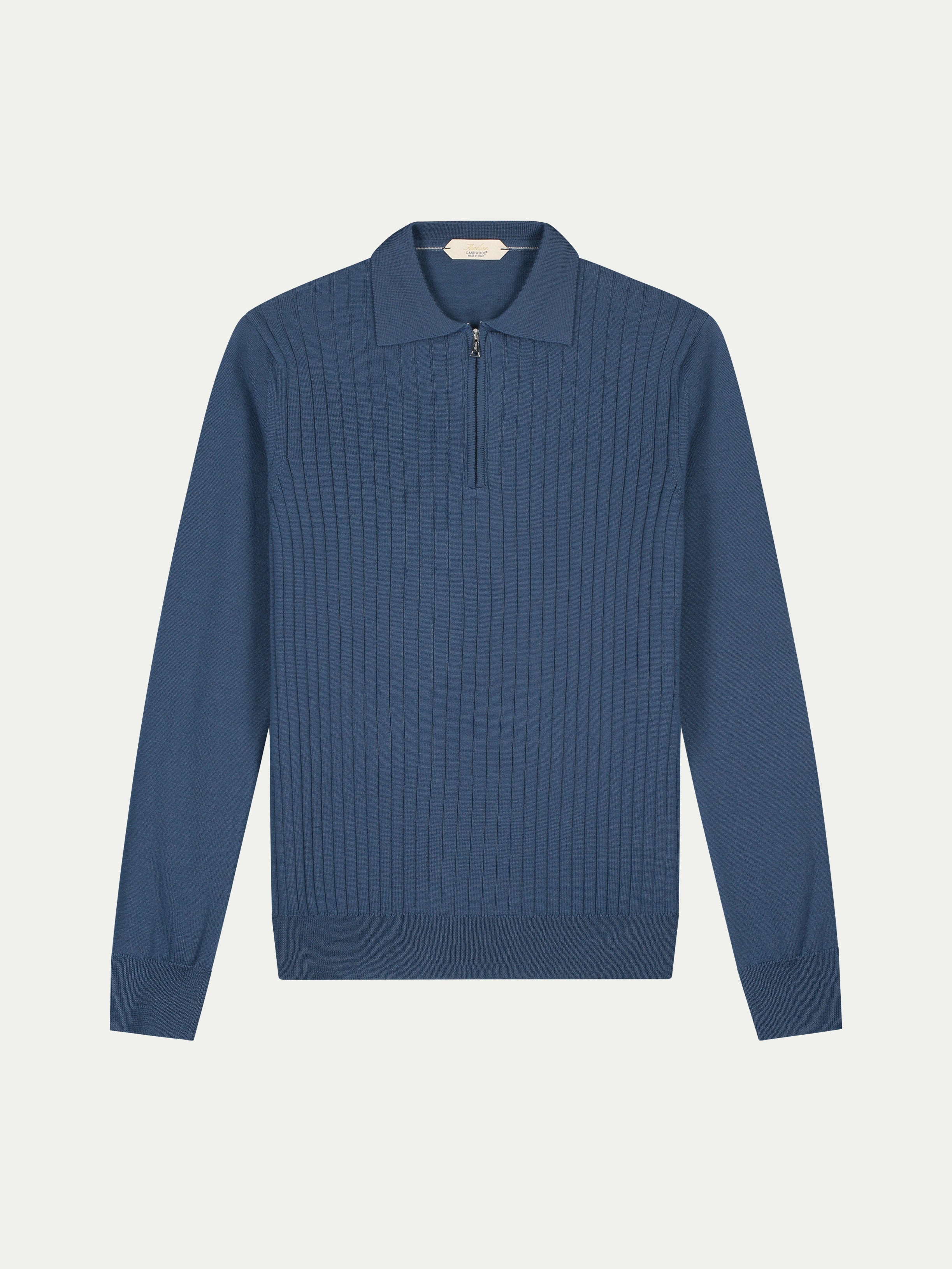 Ribbed Zipper Polo Sargasso Blue