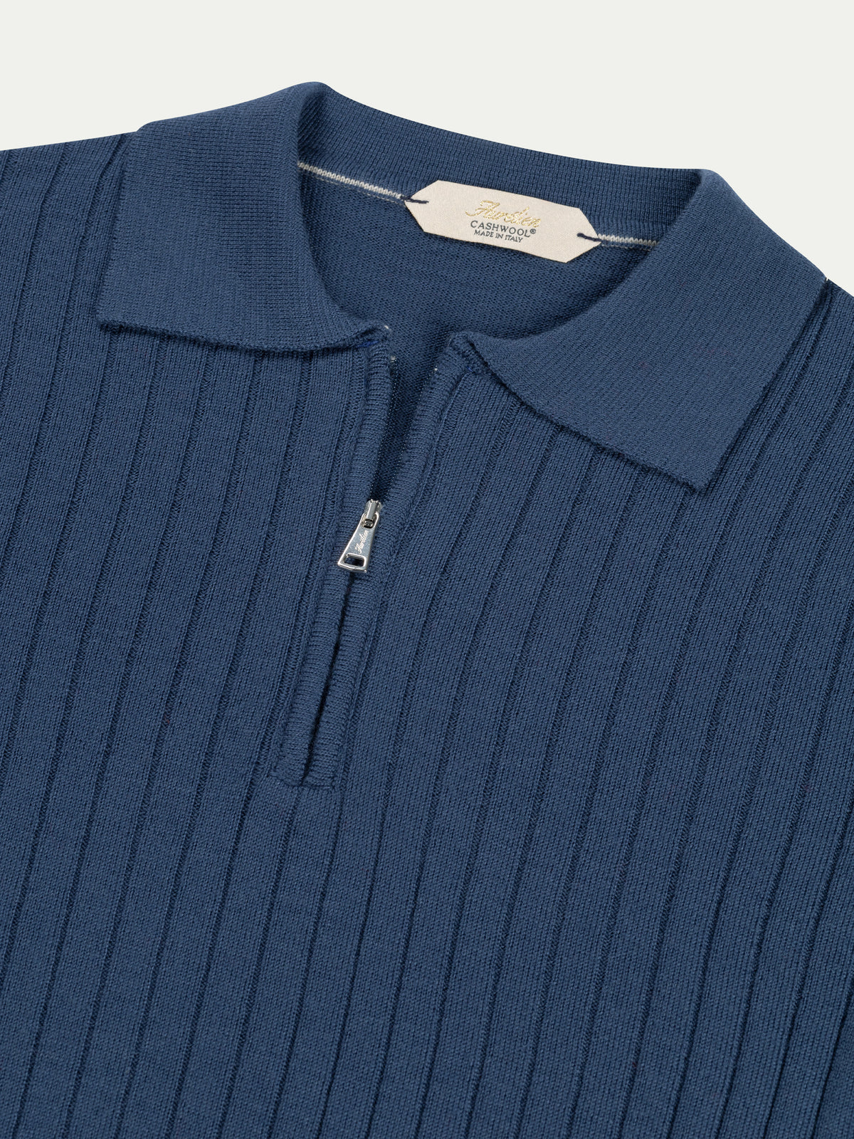 Ribbed Zipper Polo Sargasso Blue