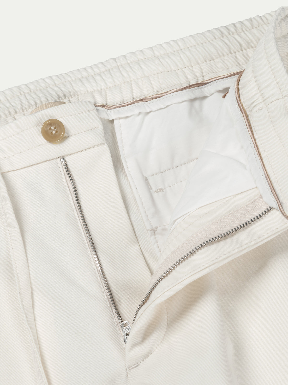 Ivory Cotton Wool Regent Trousers
