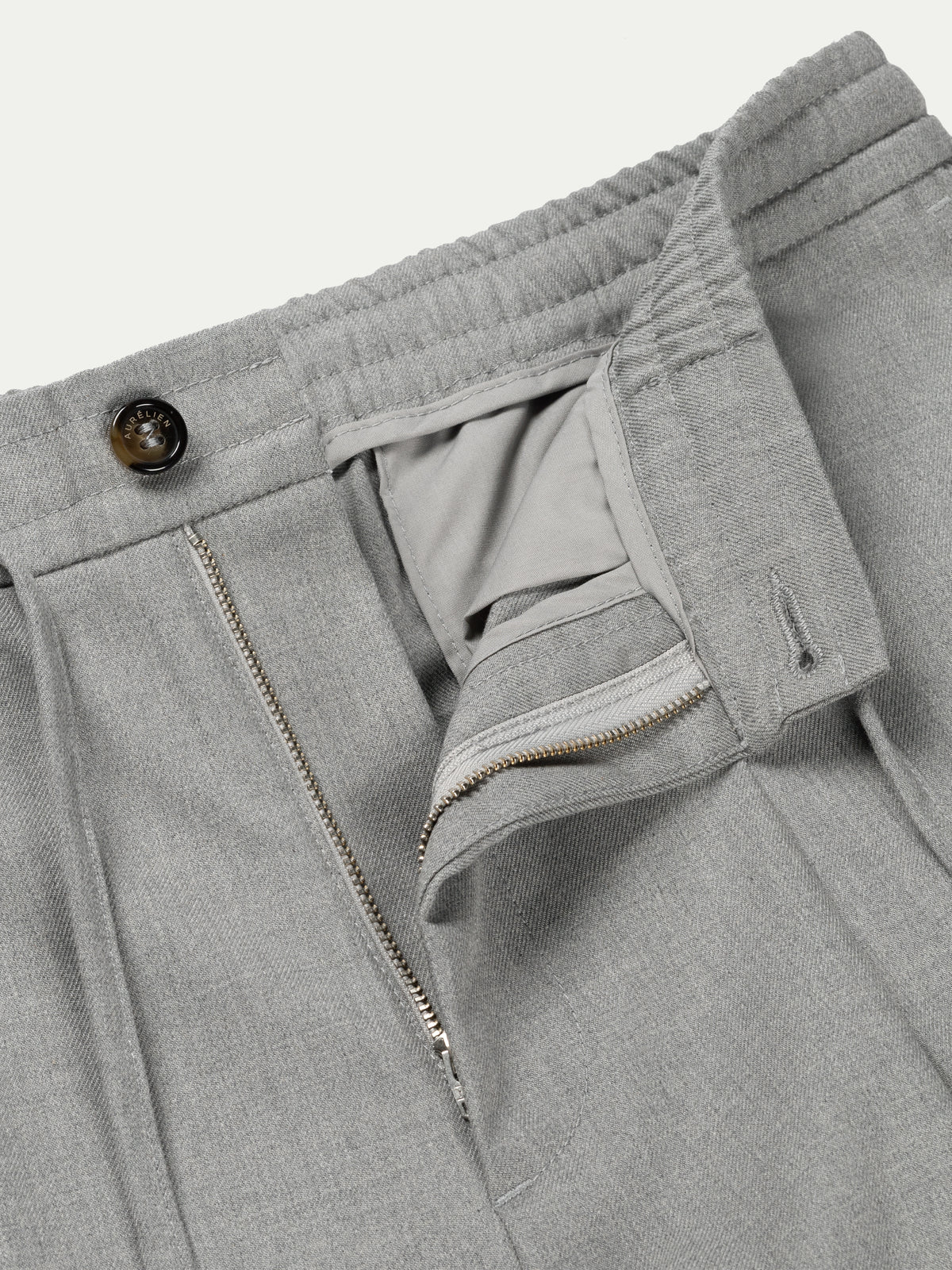 Mid Grey Cotton Wool Regent Trousers