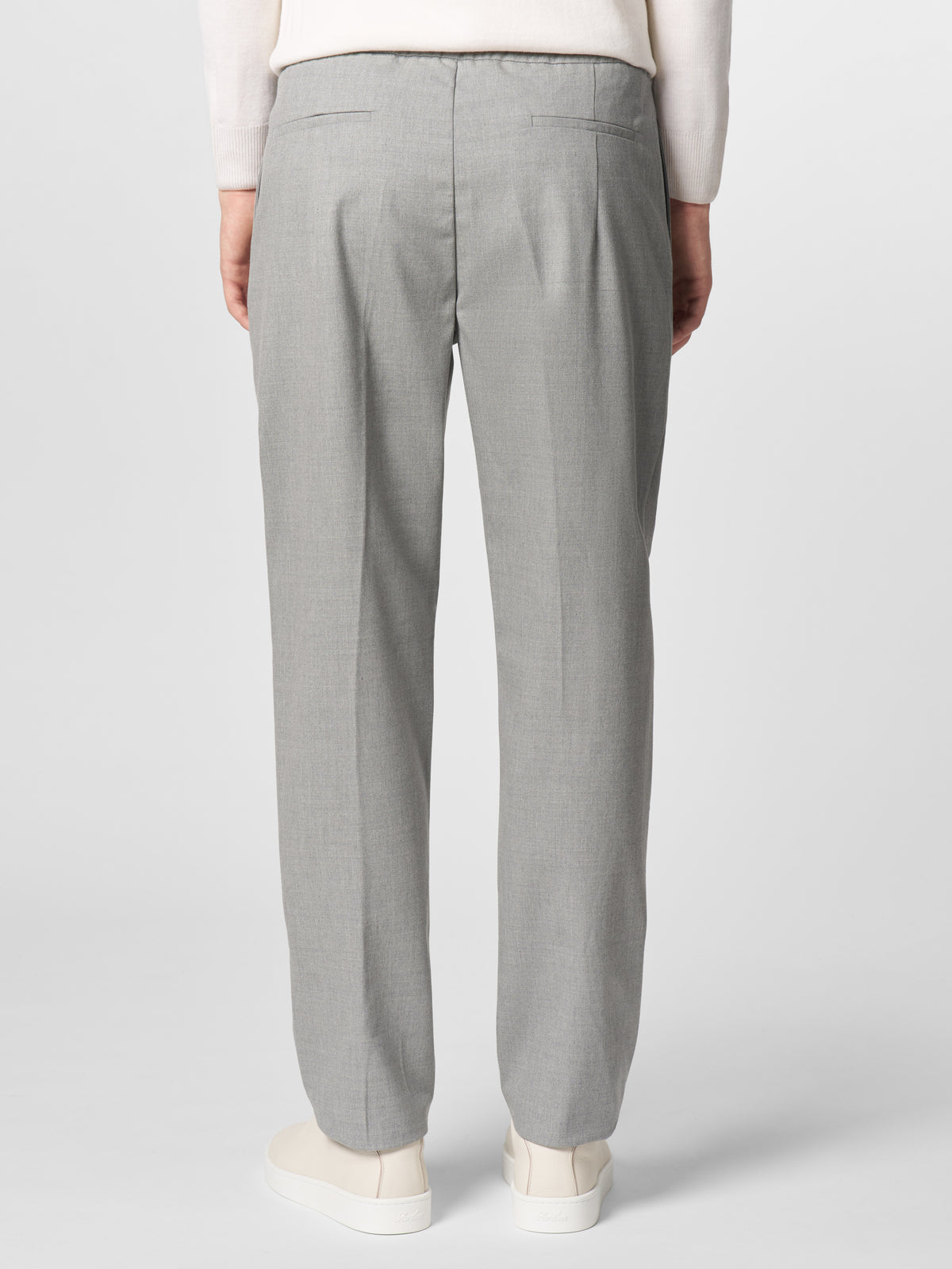 Mid Grey Cotton Wool Regent Trousers