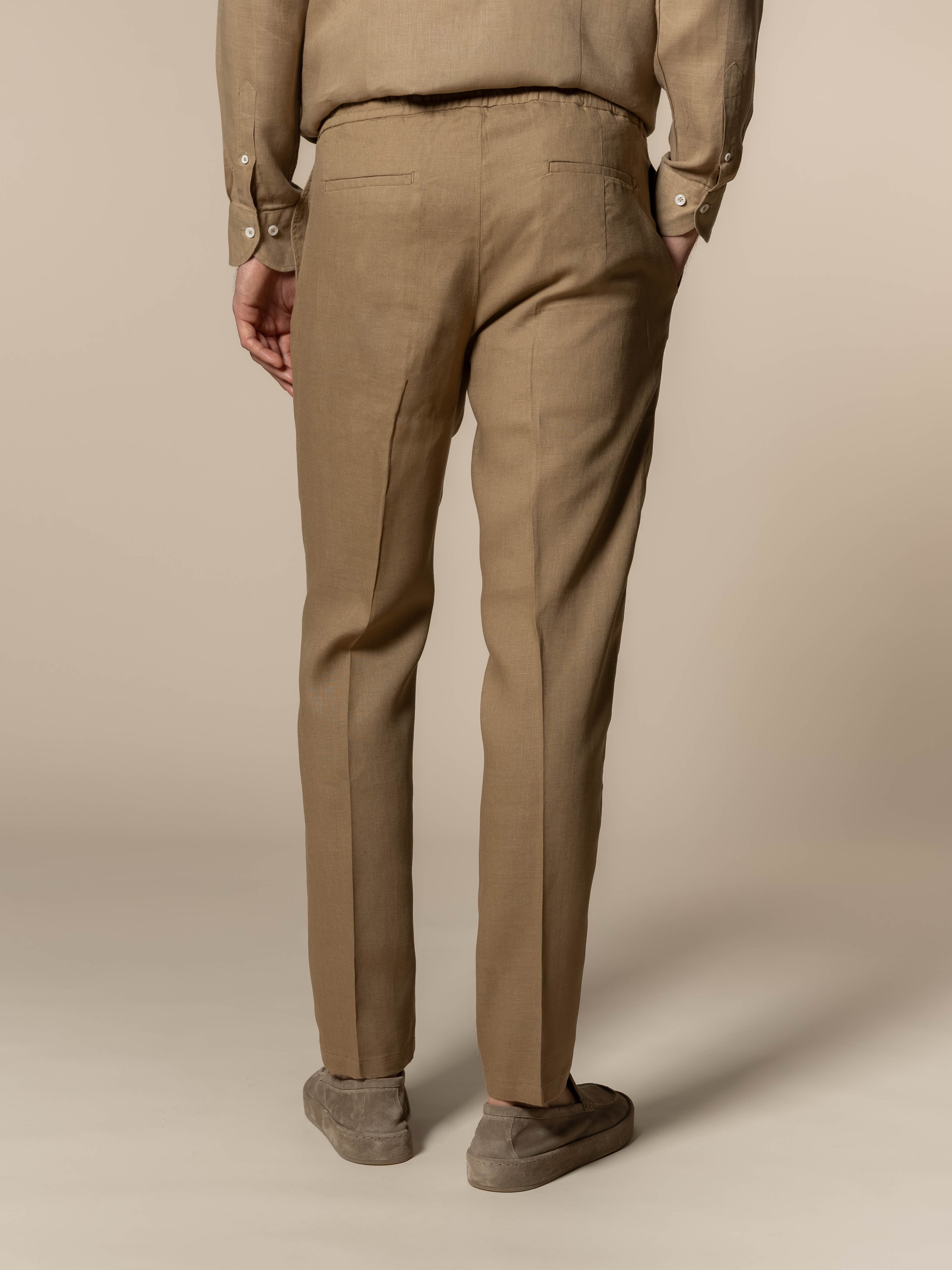 Dark Taupe Linen Seaside Trousers