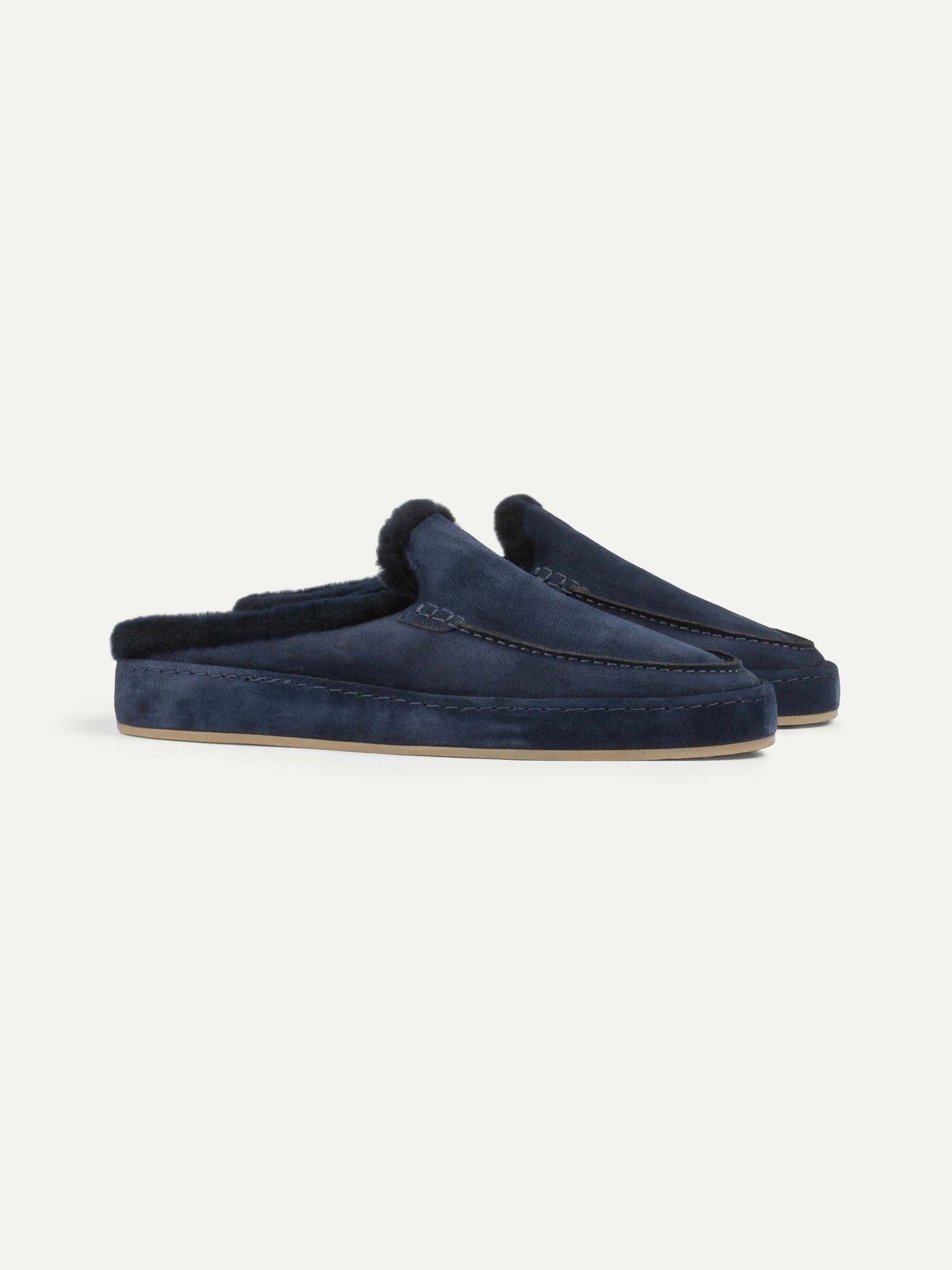J Crew Men\'s Navy Suede Slippers Sherpa‎ Lined Slip On Winter Shoes Size 13 M1805_BK0001?hei=1700&crop=0,0  main image 2