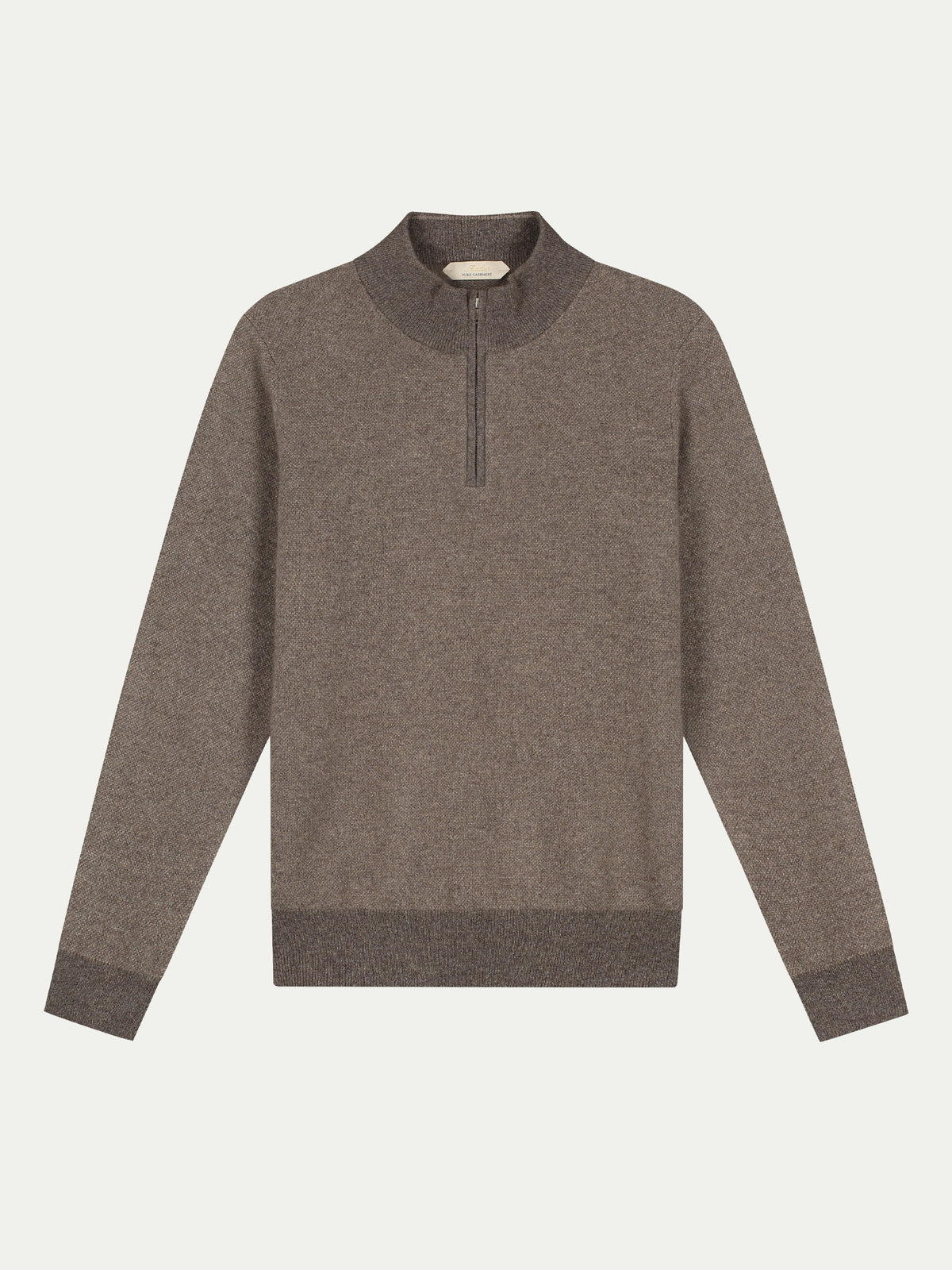 Dark Brown Jaquard Zipper Sweater