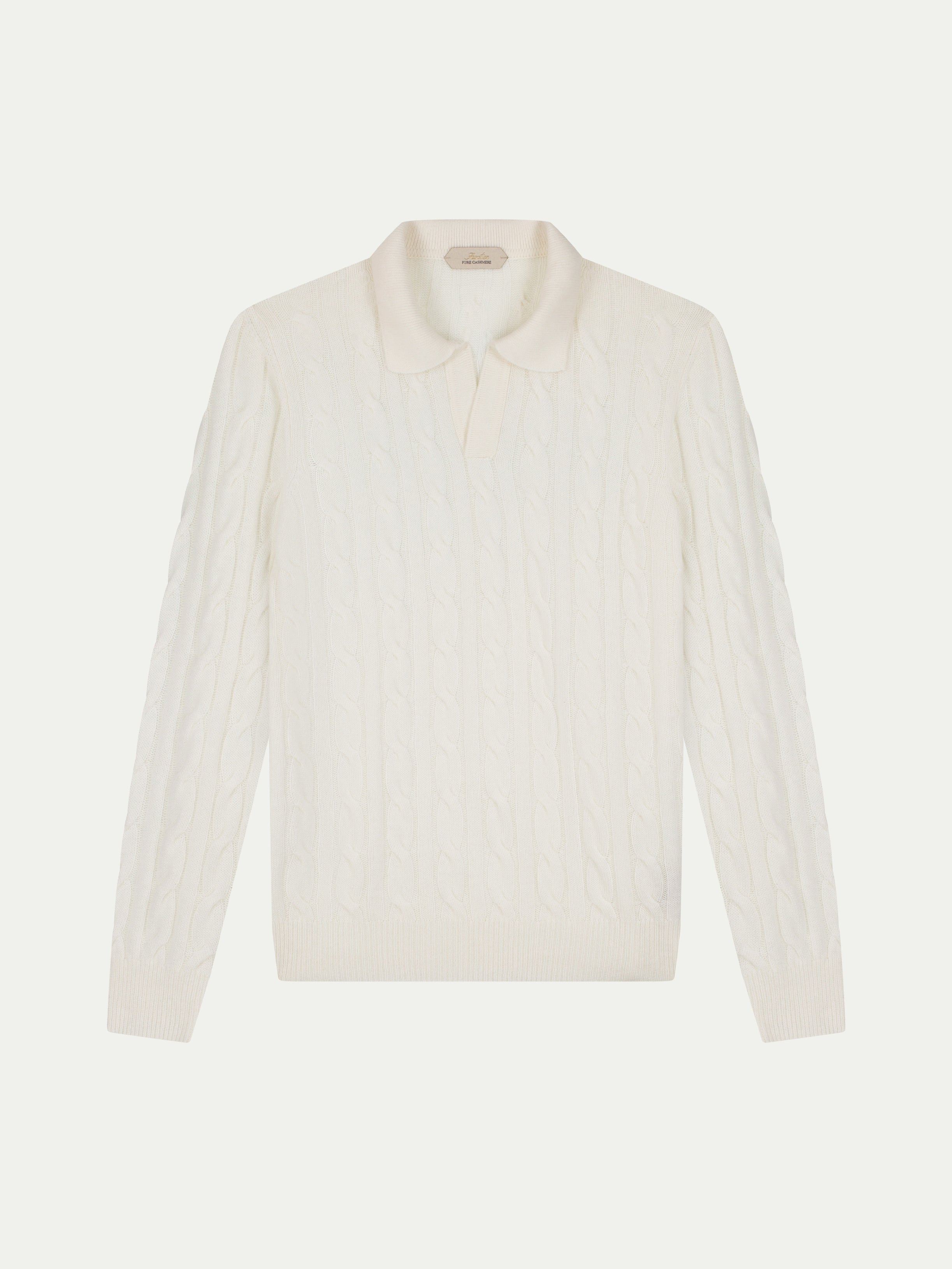 Ivory Cable Knit Polo
