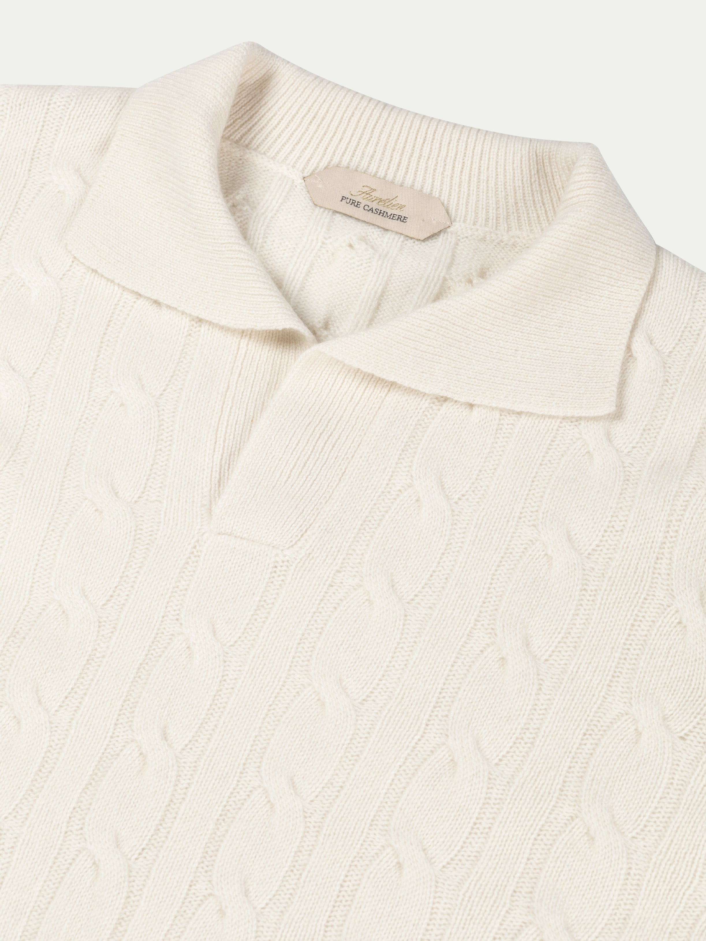 Ivory Cable Knit Polo