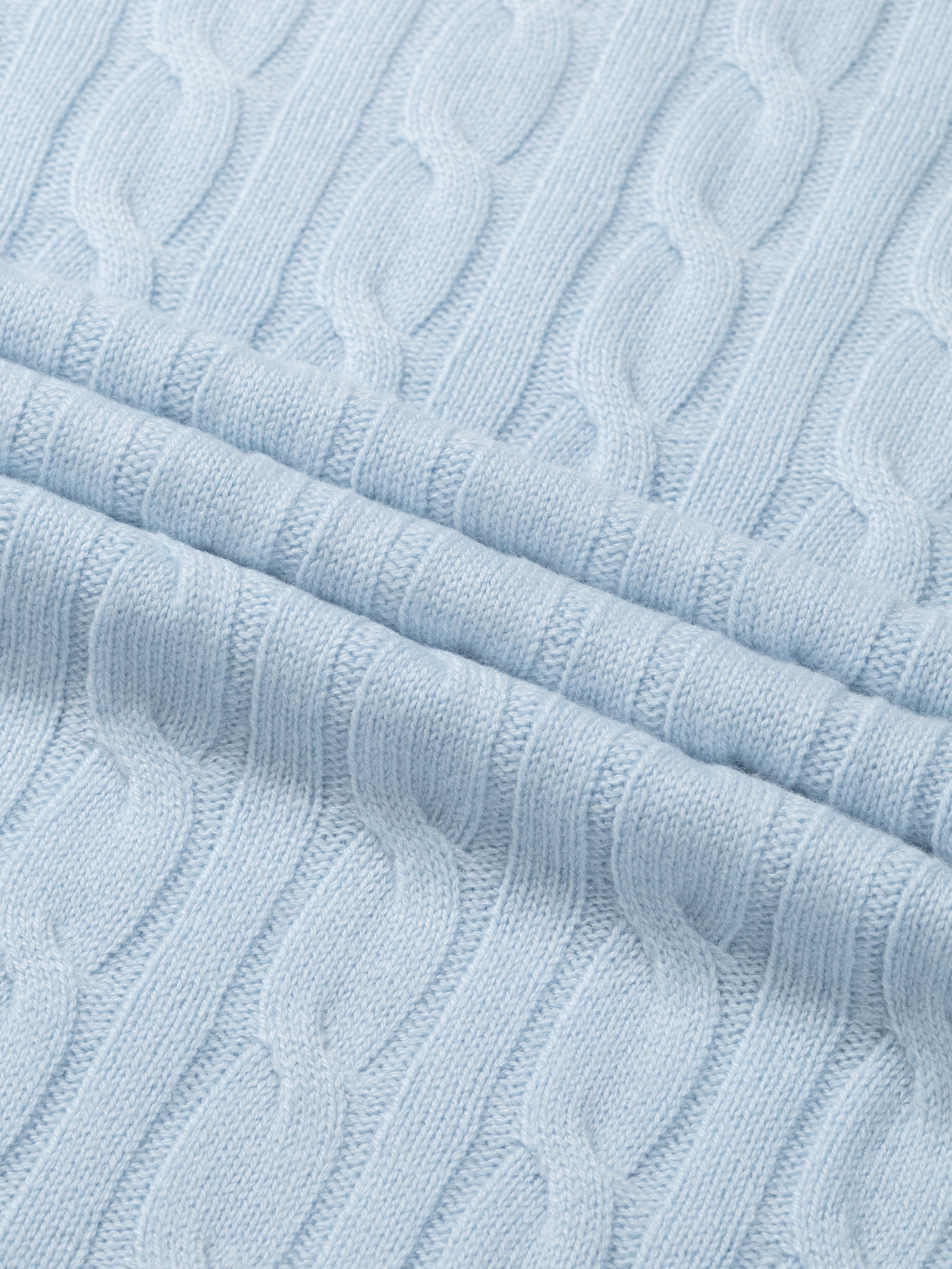 Light Blue Cable Knit Crewneck