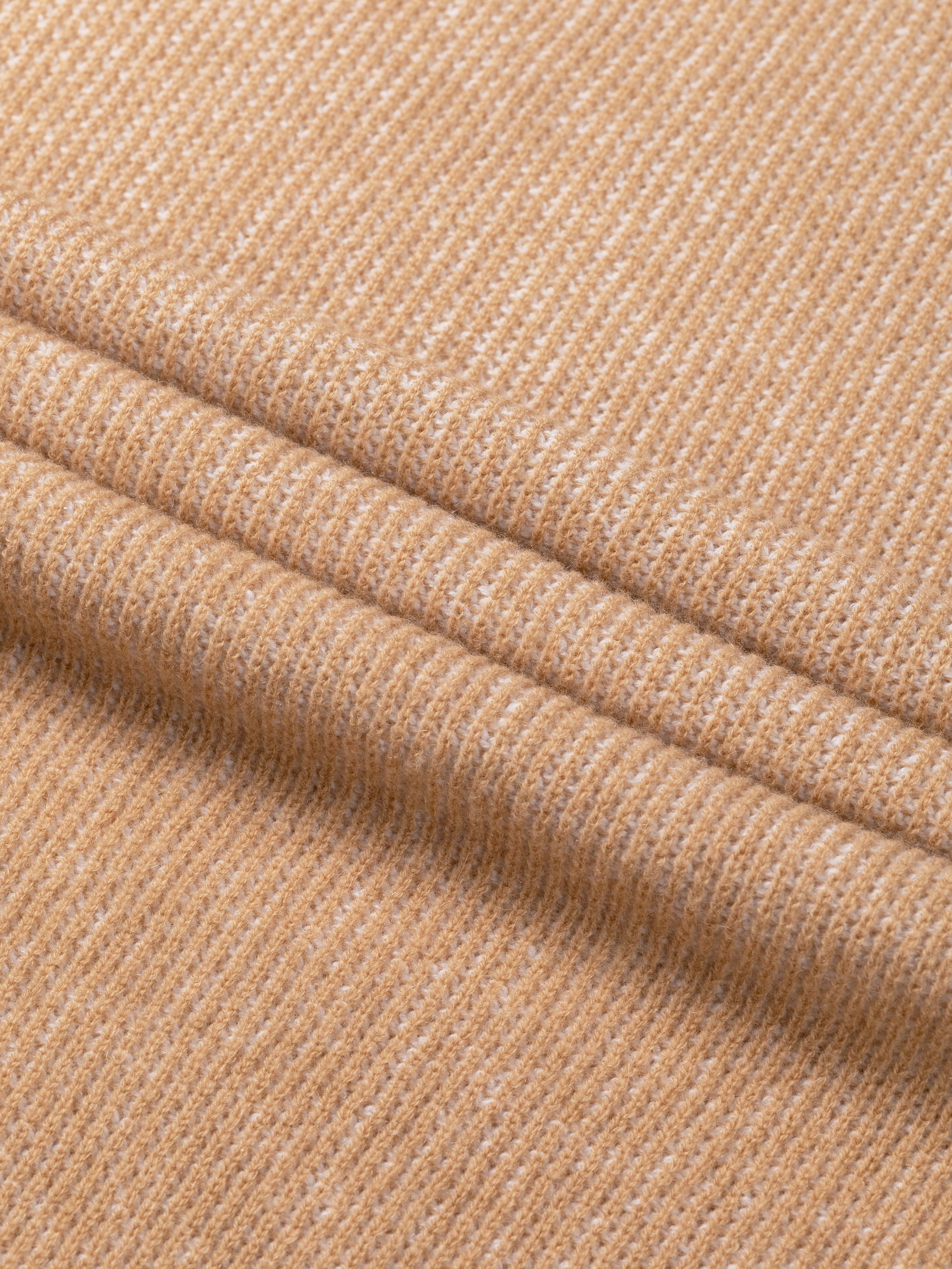 Beige Ribbed Crewneck Two-tone