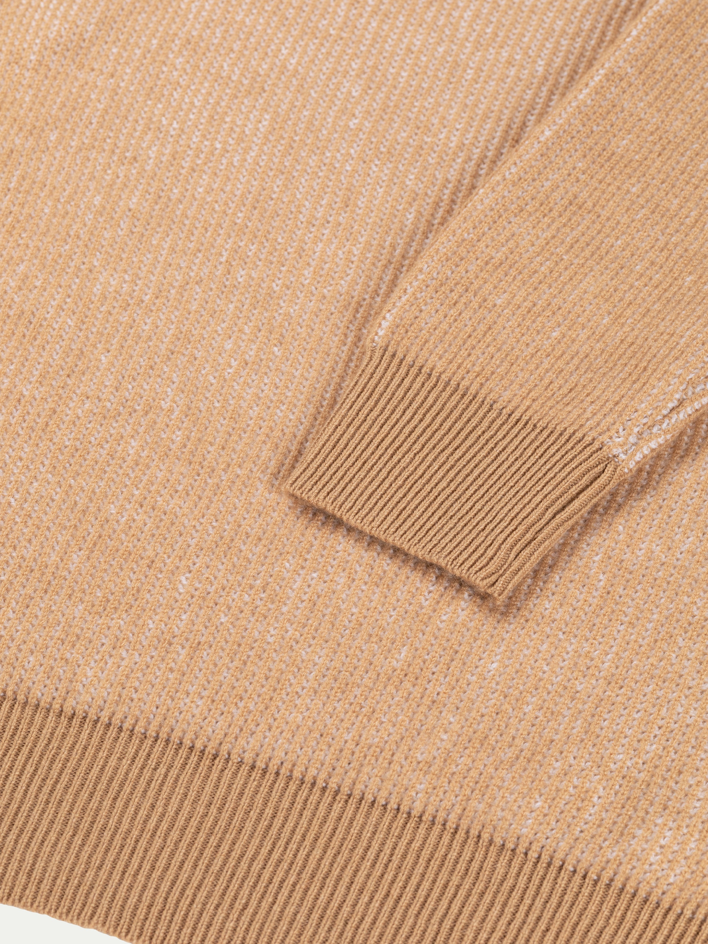 Beige Ribbed Crewneck Two-tone