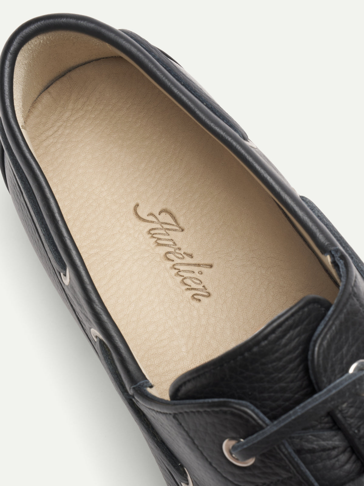Black Grain Boat Loafers