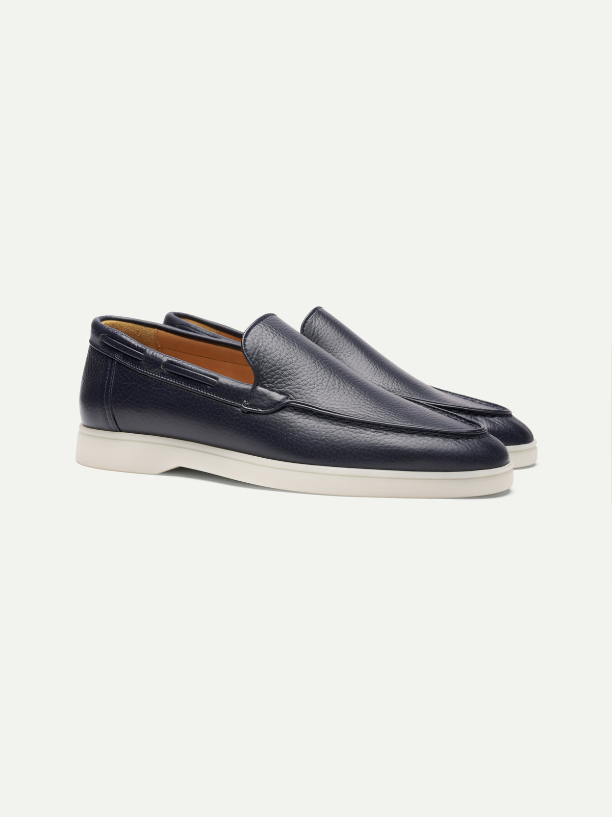 Lady Navy Grain Yacht Loafers