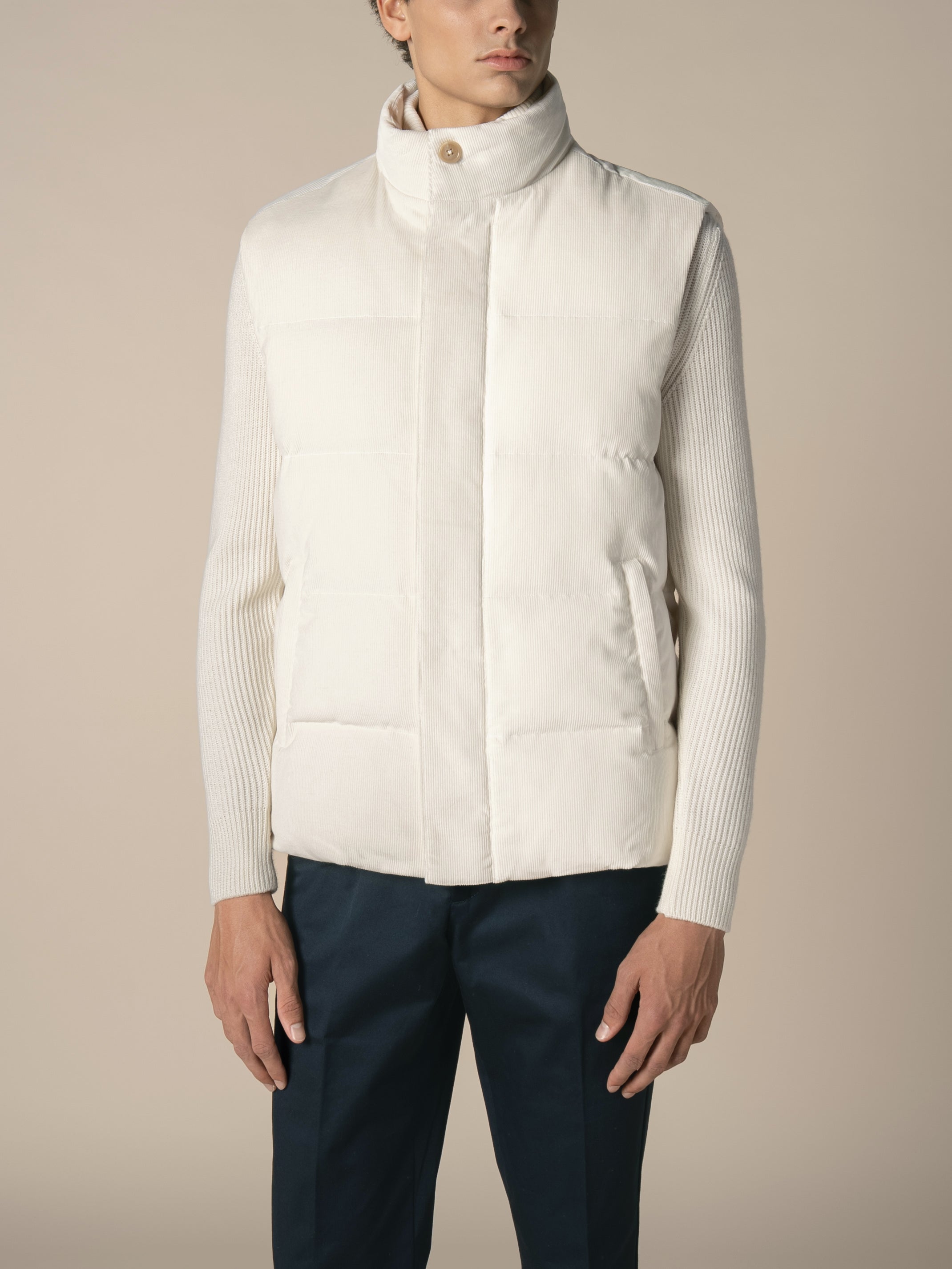 Corduroy AUR1 Body Warmer | Ivory