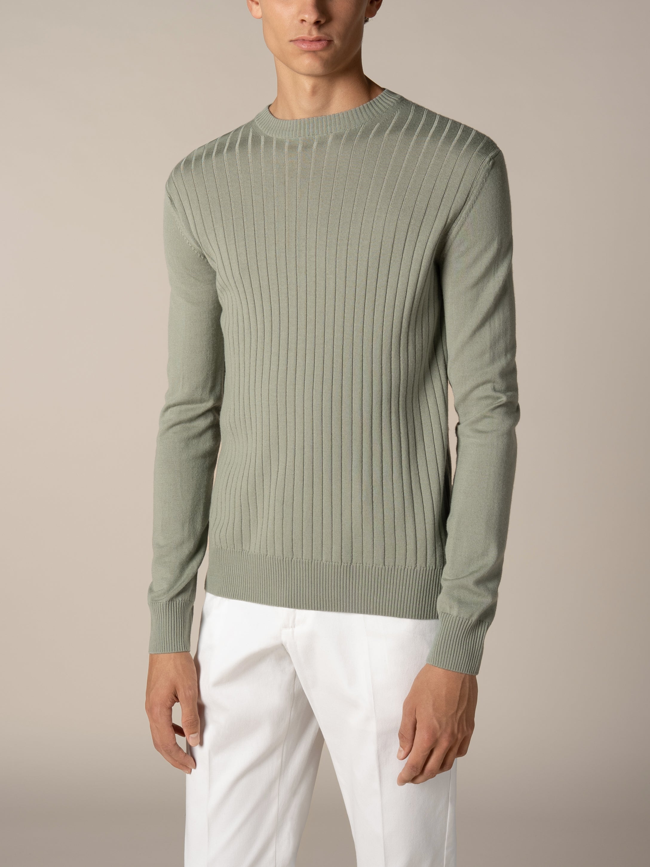 Pistache Ribbed City Crew