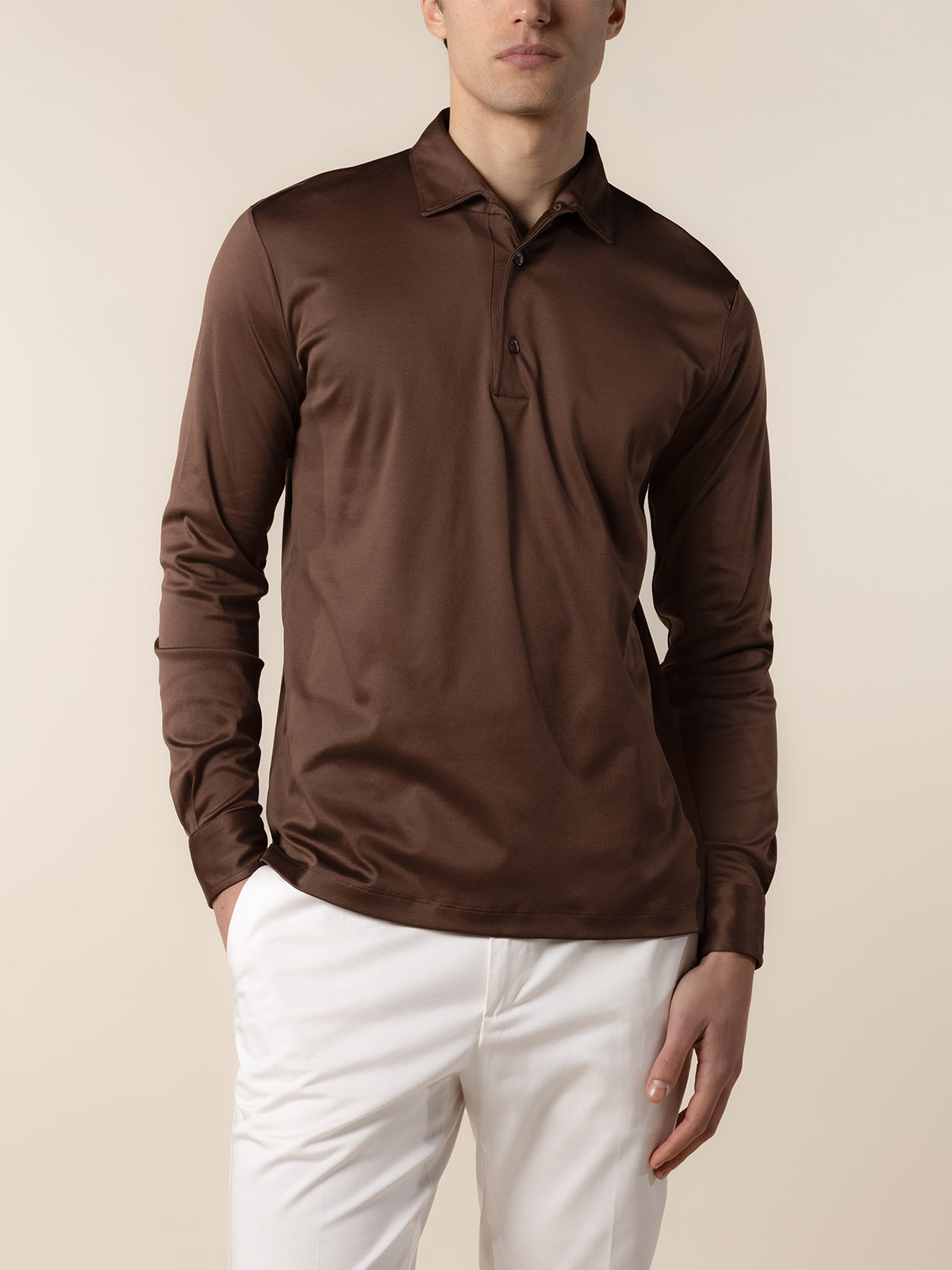AUR1 Longsleeve Polo Chocolate
