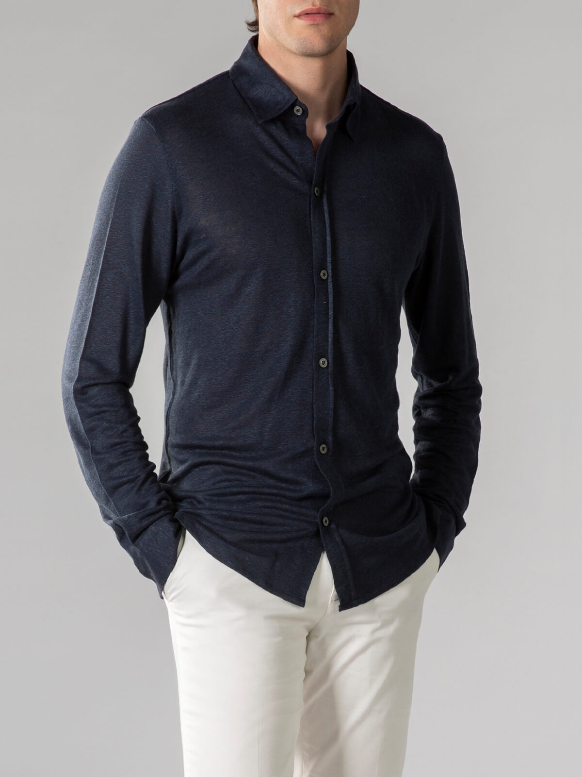 Navy Linen Bayside Shirt