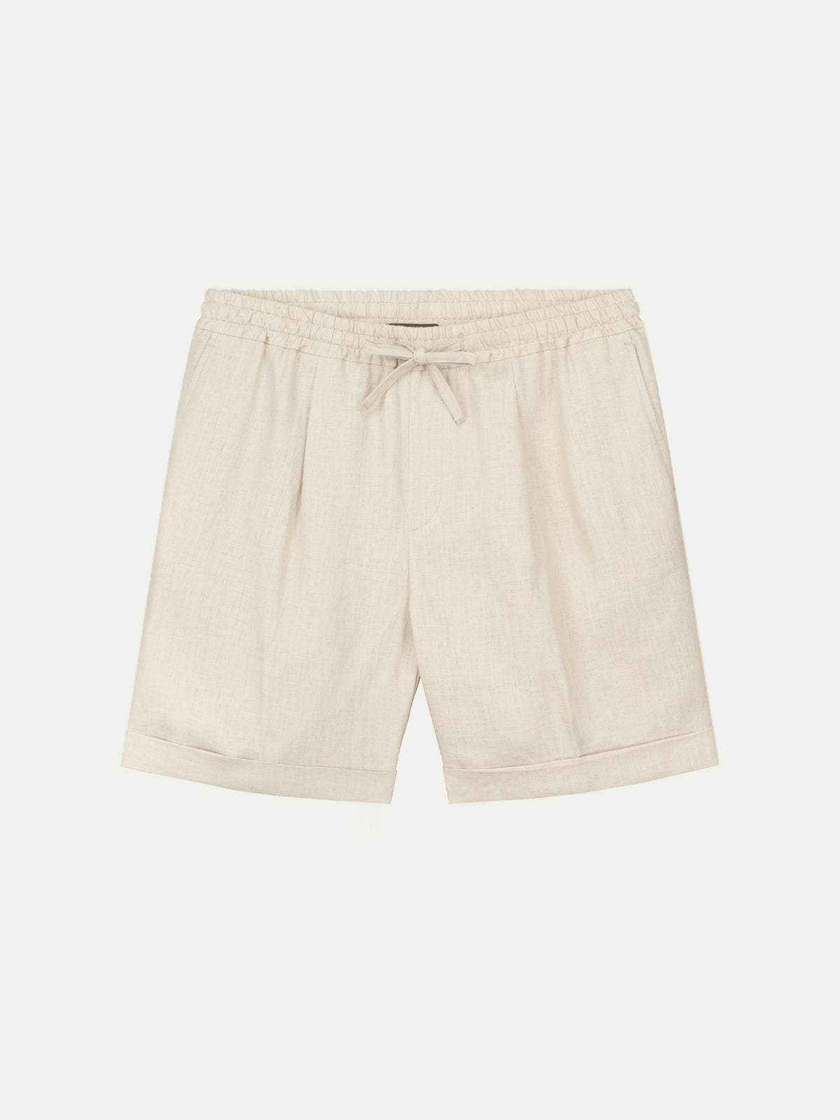 beige dress shorts men Men's Beige Linen Shorts