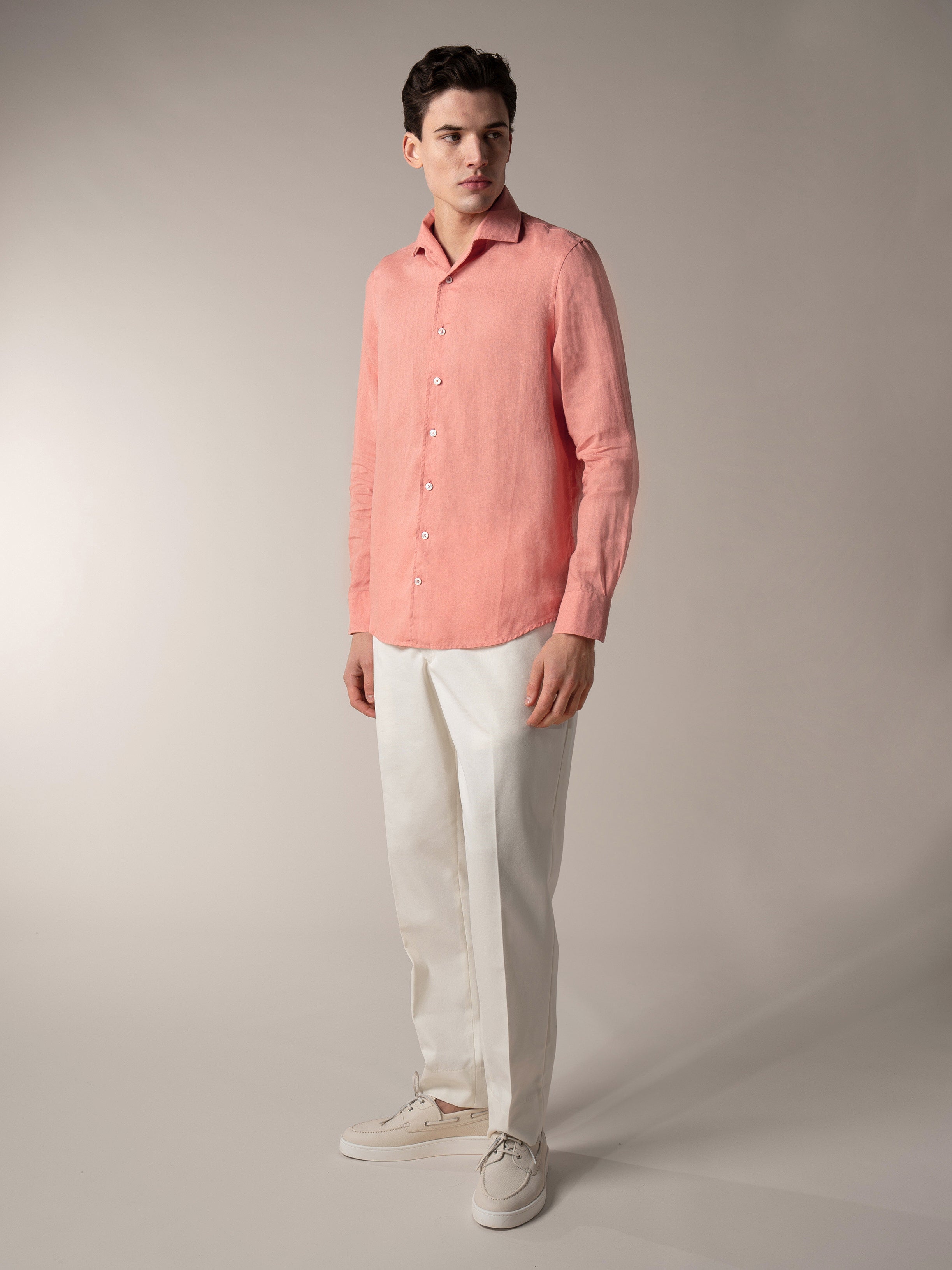 Coral Linen Seaside Shirt