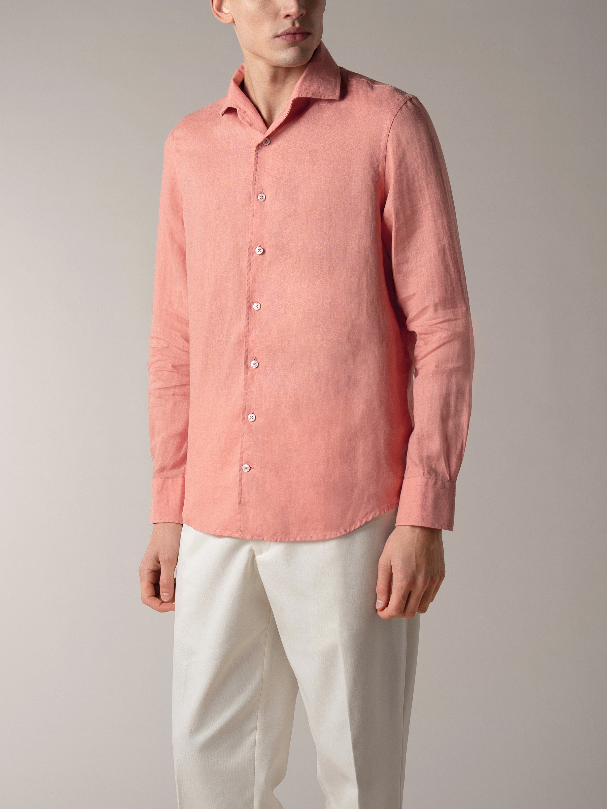 Coral Linen Seaside Shirt