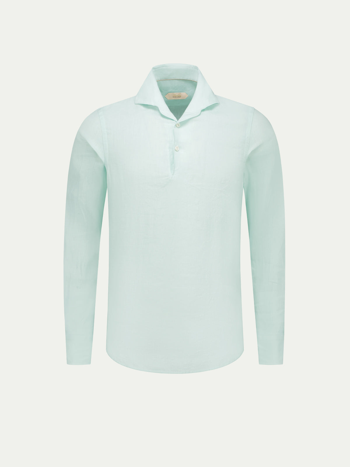 Light Aqua Linen Pop-over Shirt