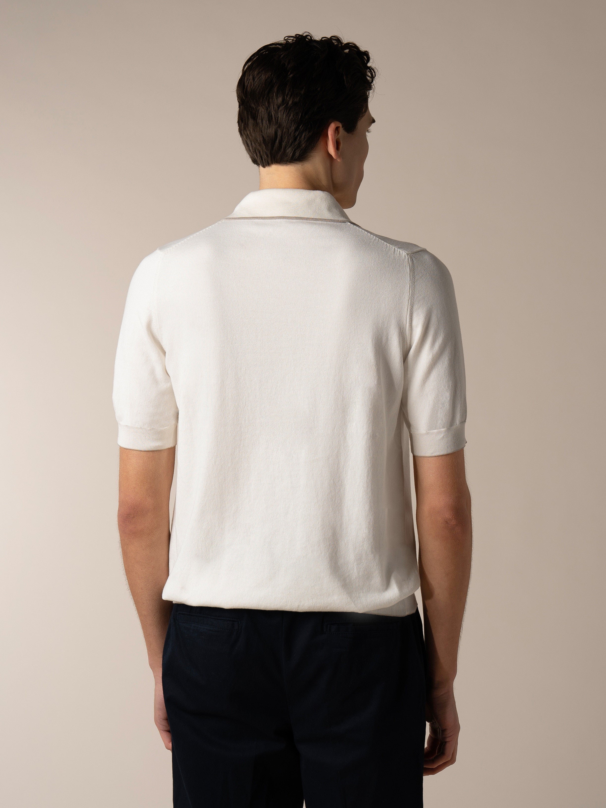 Shortsleeve Buttonless Polo Ivory