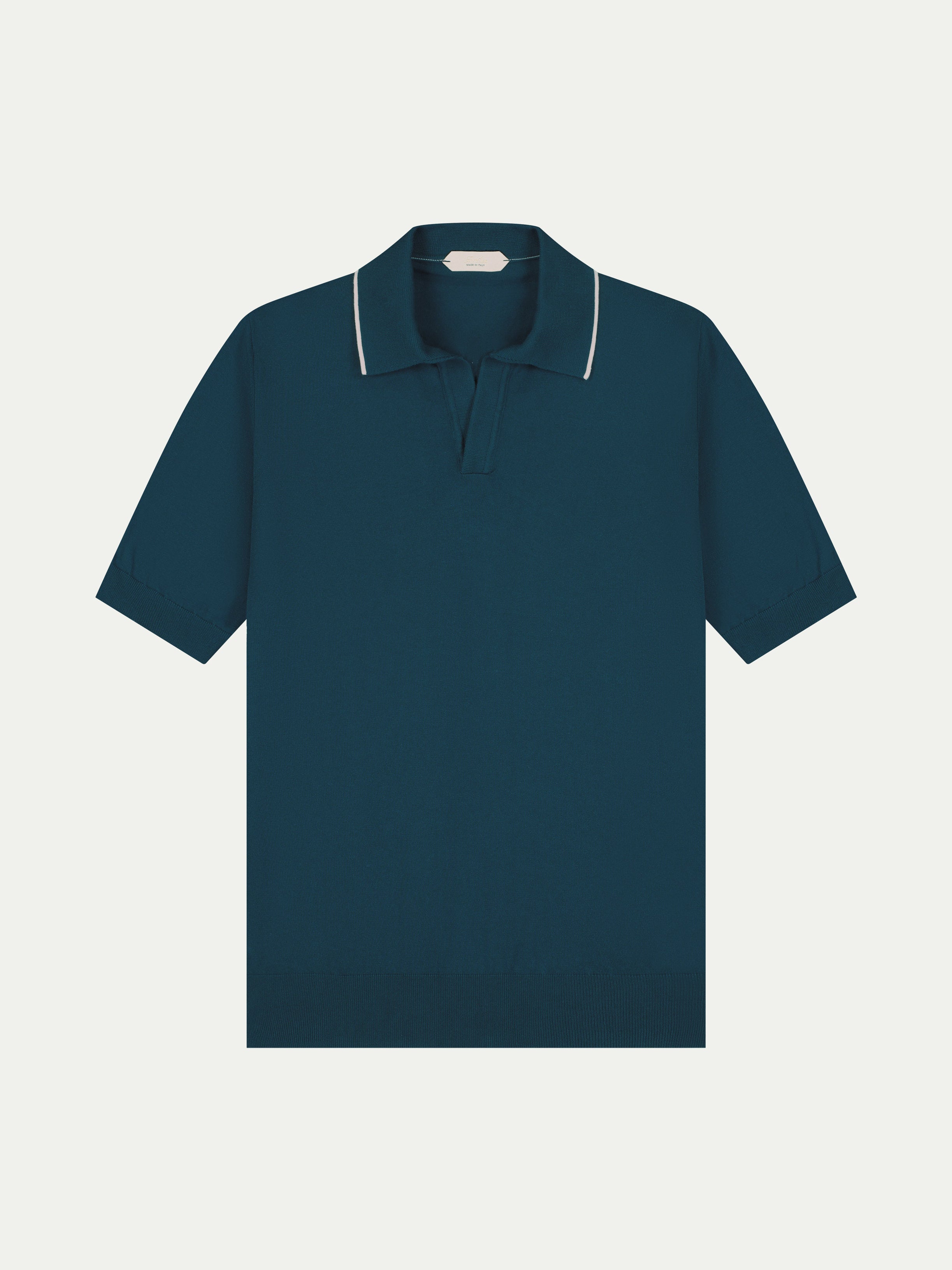 Shortsleeve Buttonless Polo Sea Green